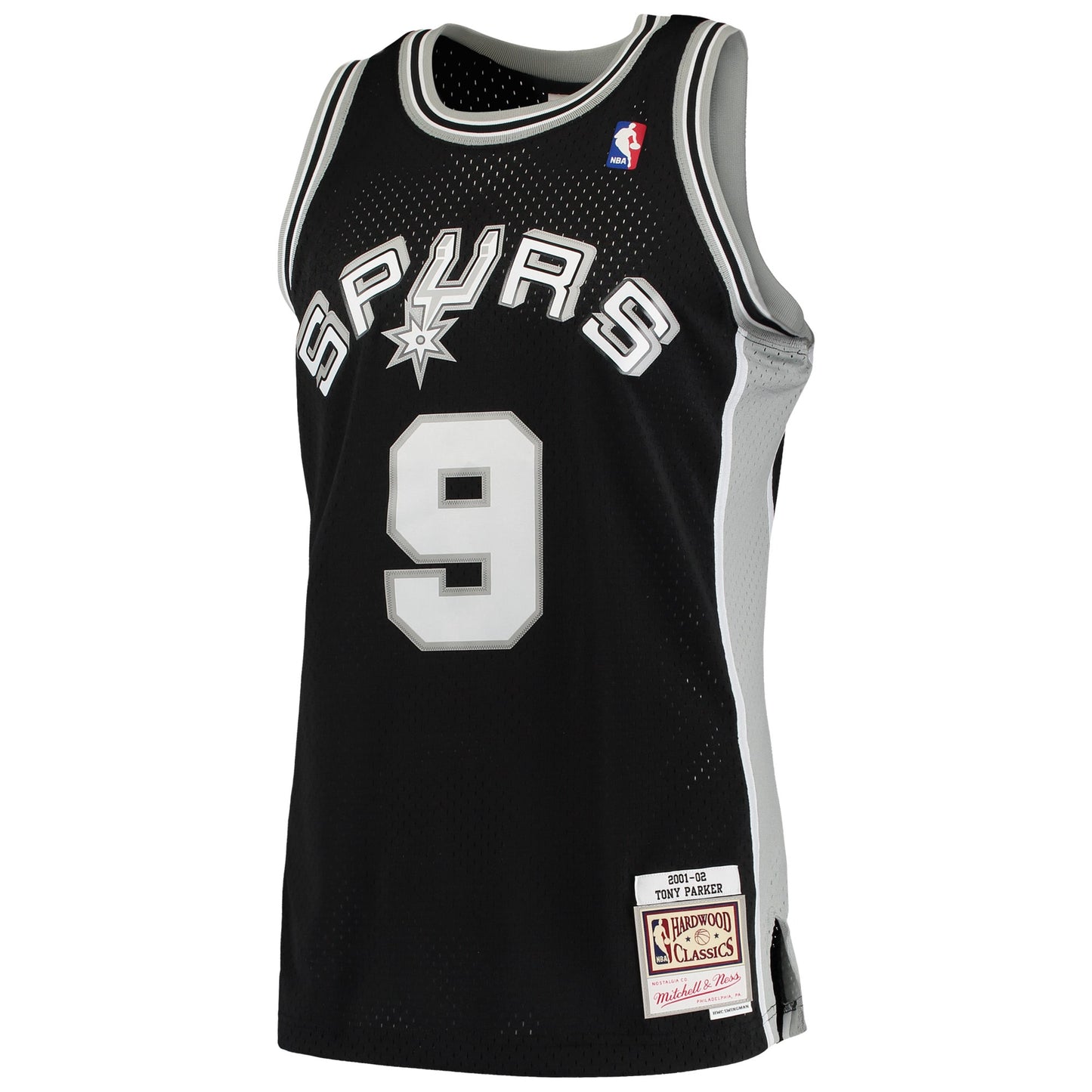 Men's San Antonio Spurs Tony Parker Mitchell & Ness Black Hardwood Classics Swingman Jersey