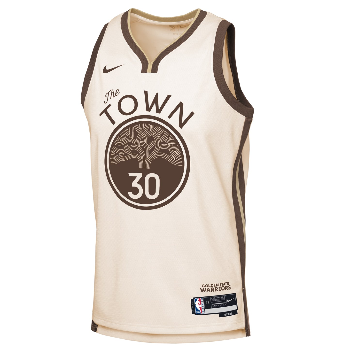 Youth Golden State Warriors Stephen Curry Nike Tan 2025/26 City Edition Swingman Jersey
