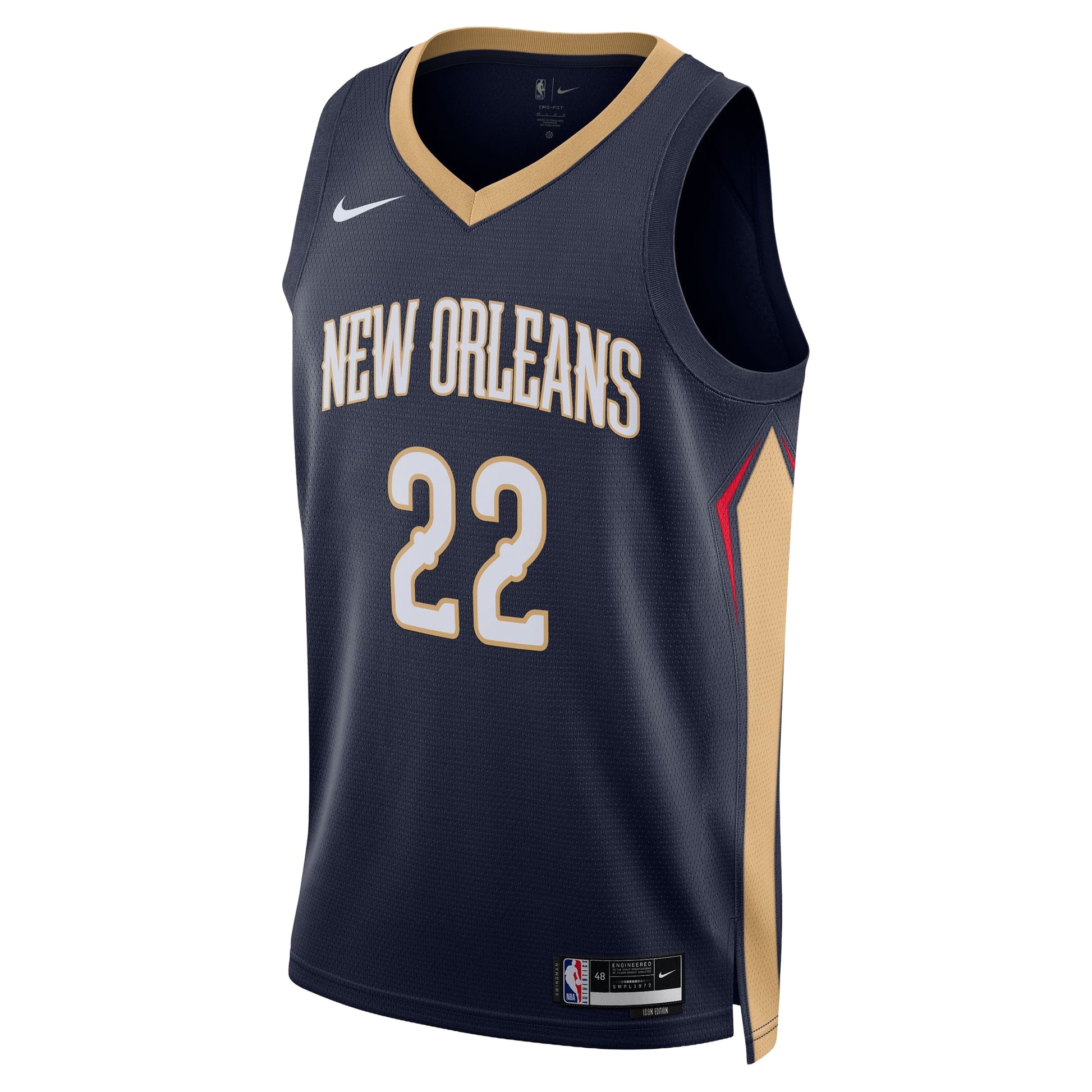 Unisex New Orleans Pelicans Derik Queen Nike Navy Swingman Jersey - Icon Edition