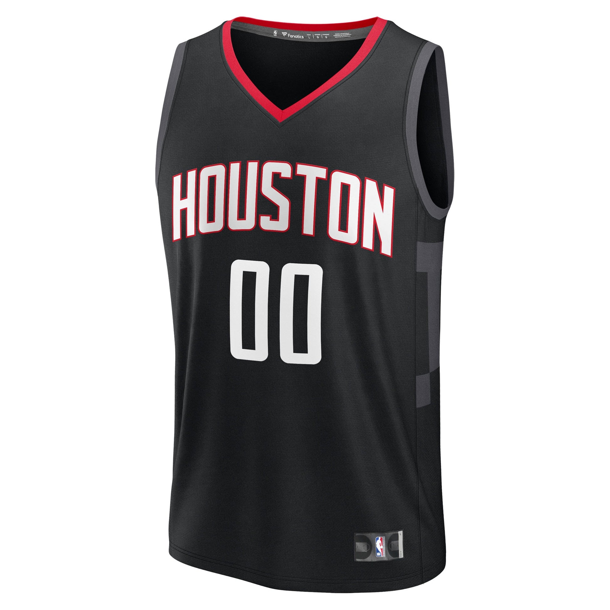 Youth Houston Rockets Fanatics Black Fast Break Custom Jersey - Statement Edition