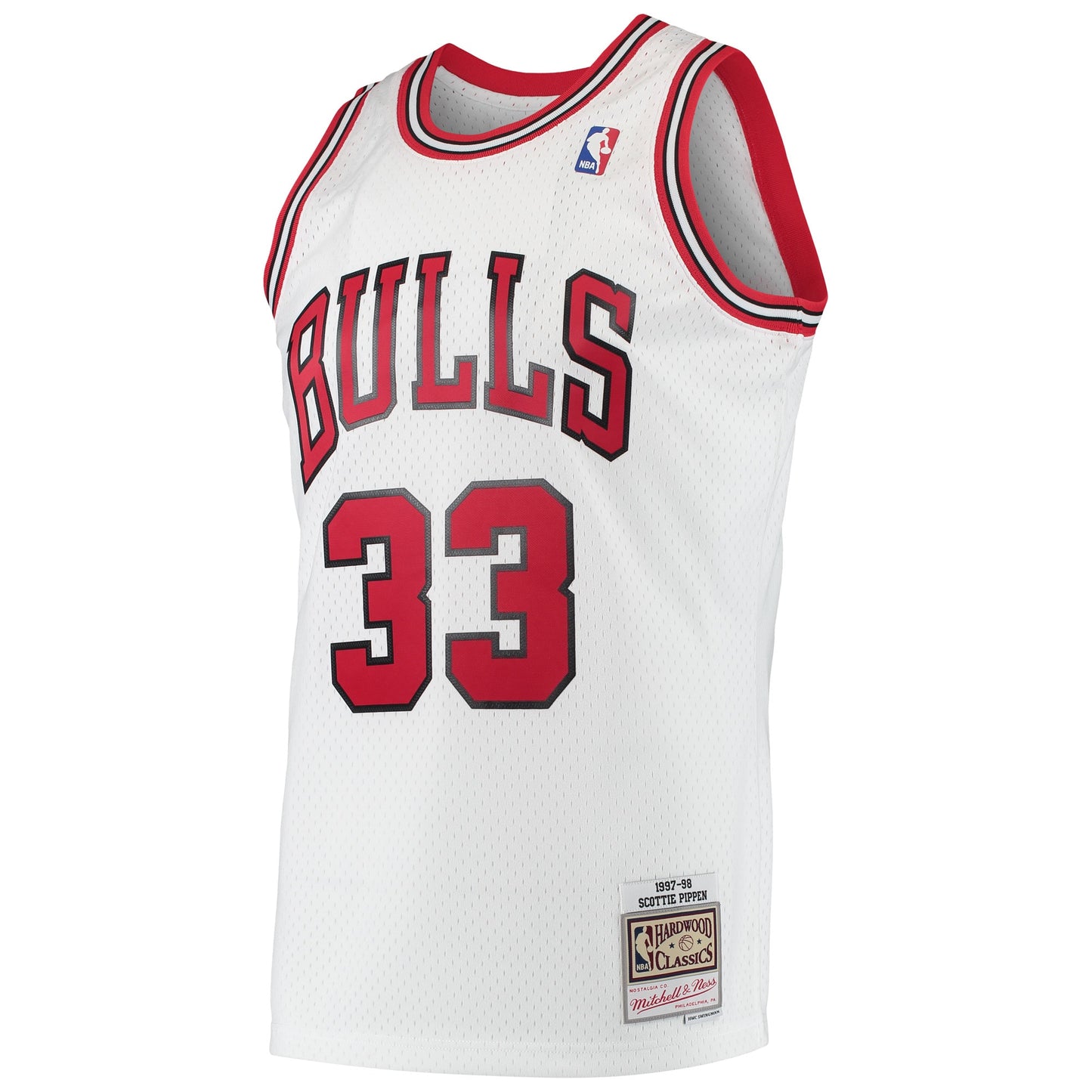 Men's Chicago Bulls Scottie Pippen Mitchell & Ness White Hardwood Classics Swingman Jersey