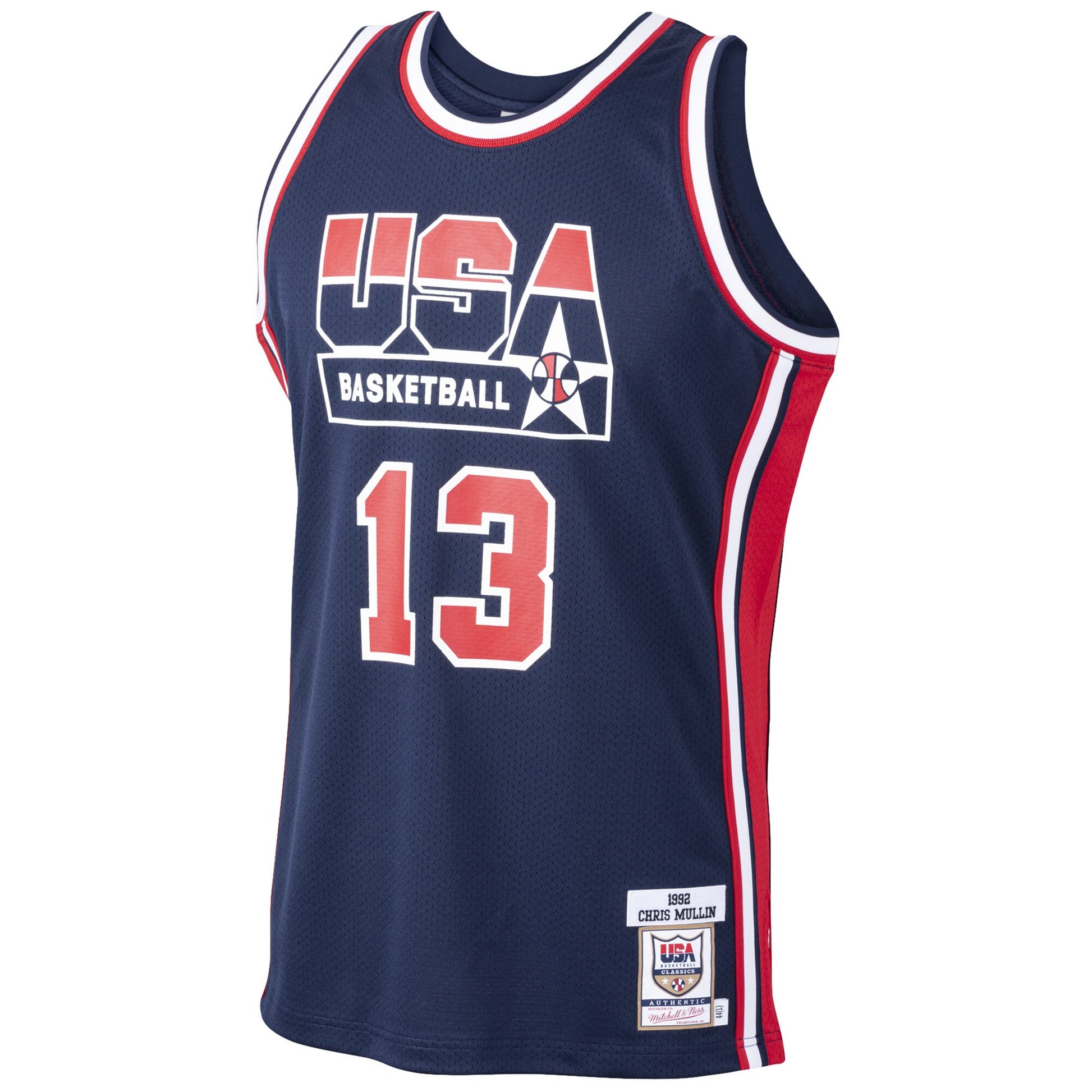Men's USA Basketball Chris Mullin Mitchell & Ness Navy 1992 Dream Team Authentic Jersey