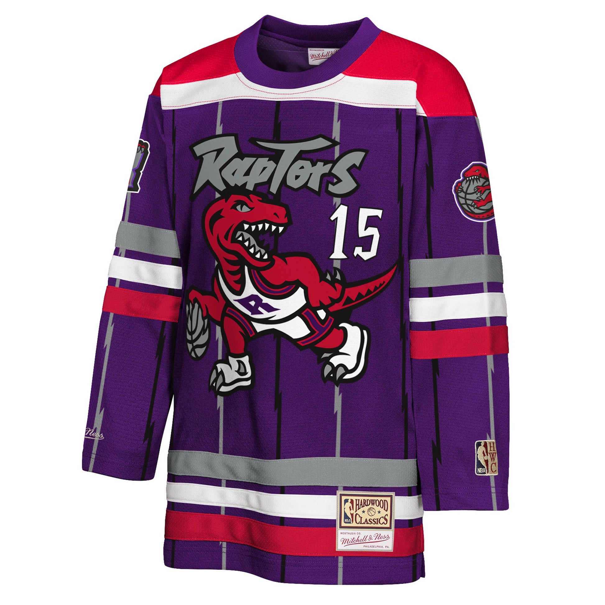 Youth Toronto Raptors Vince Carter Mitchell & Ness Purple Maxxed Out 2.0 Fashion Hockey Jersey
