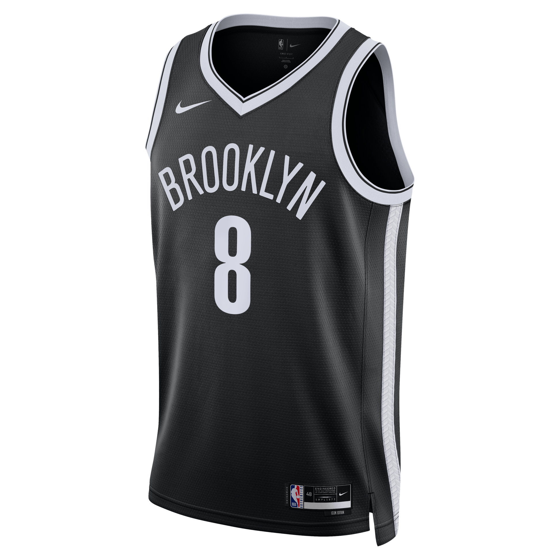 Unisex Brooklyn Nets Egor Dëmin Nike Black Swingman Jersey - Icon Edition