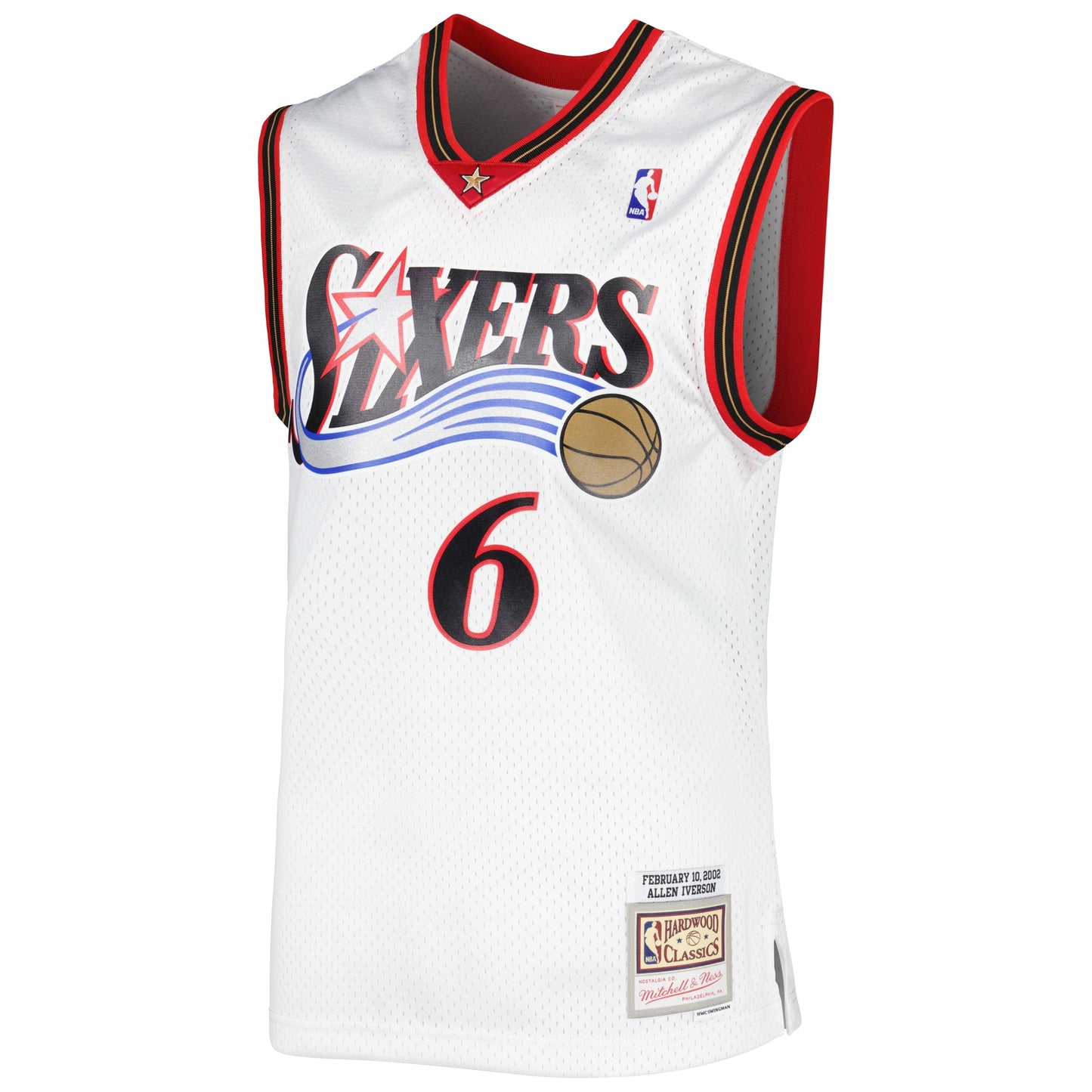 Men's Philadelphia 76ers Allen Iverson Mitchell & Ness White 2002/03 Hardwood Classics Swingman Jersey