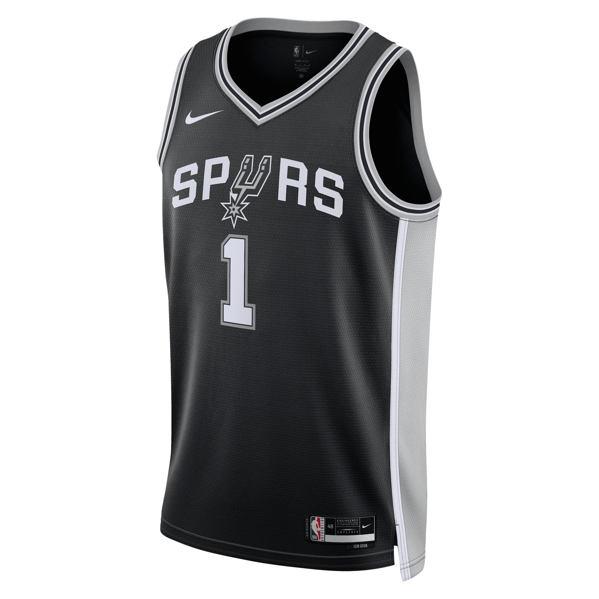 Unisex San Antonio Spurs Victor Wembanyama Nike Black Swingman Jersey - Icon Edition