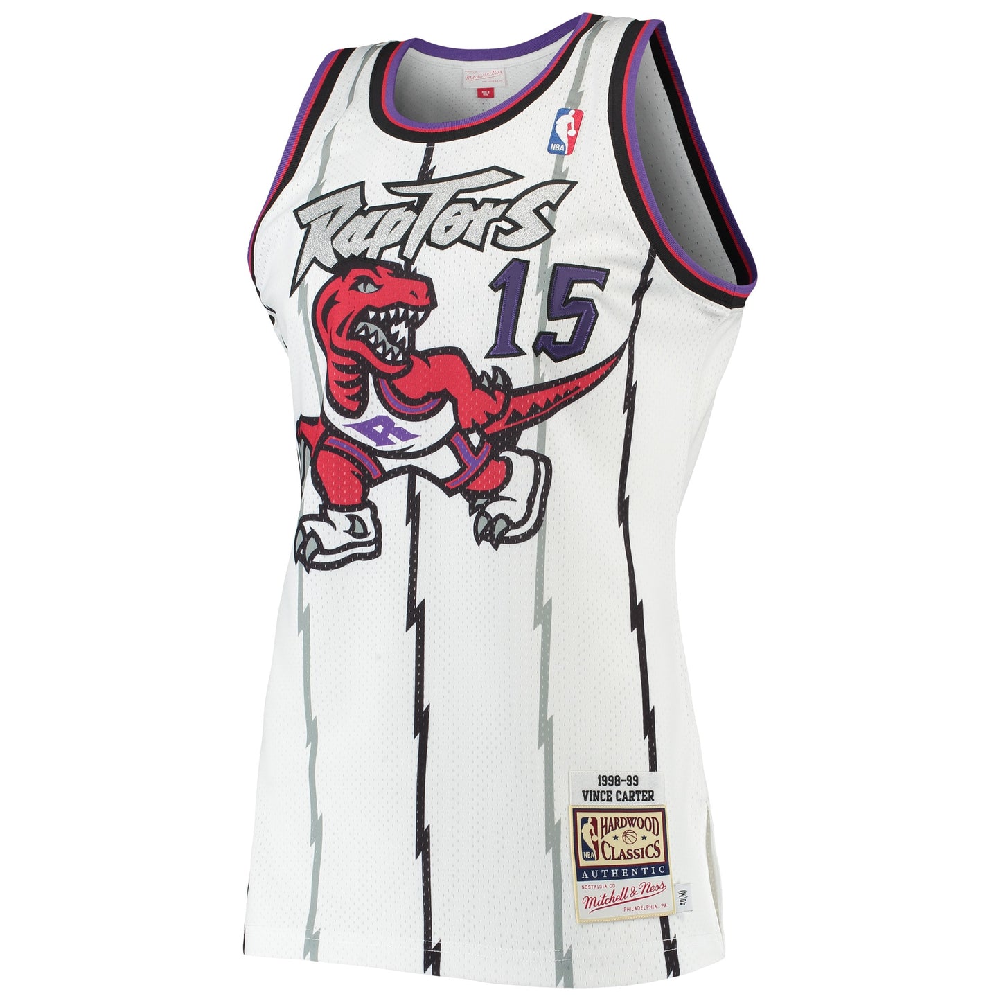 Men's Toronto Raptors Vince Carter Mitchell & Ness White 1998/99 Hardwood Classics Authentic Jersey