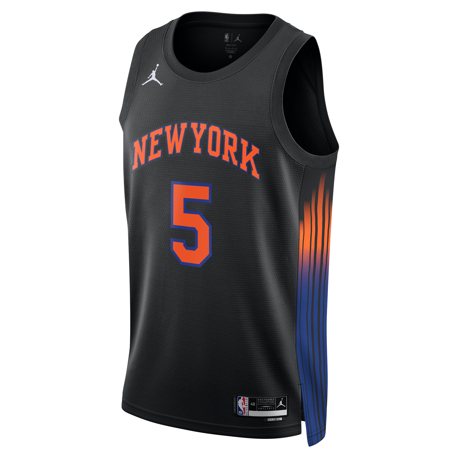 Unisex New York Knicks José Alvarado Jordan Brand Black Swingman Jersey - Statement Edition