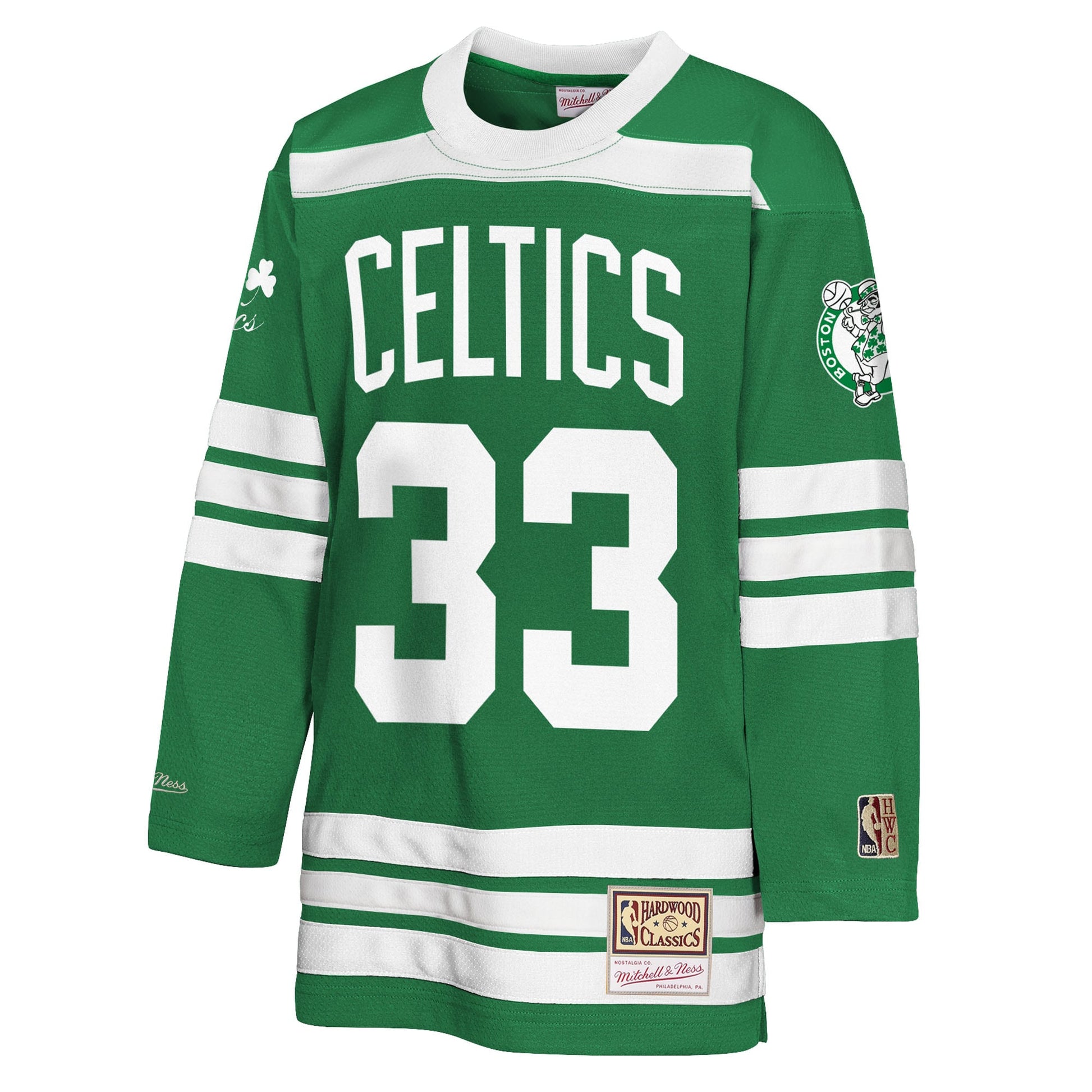 Youth Boston Celtics Larry Bird Mitchell & Ness Kelly Green Maxxed Out 2.0 Fashion Hockey Jersey