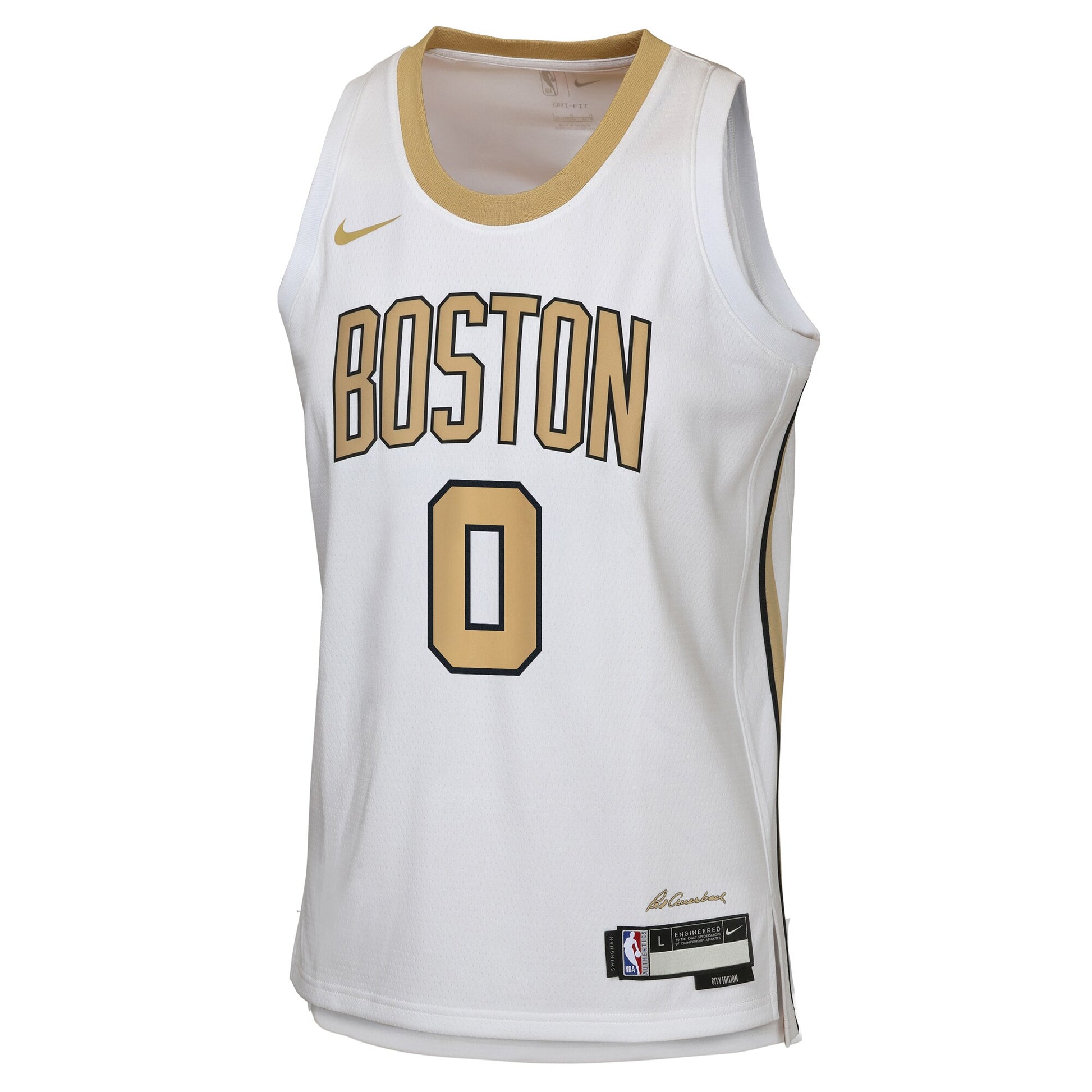 Youth Boston Celtics Jayson Tatum Nike White 2025/26 City Edition Swingman Jersey