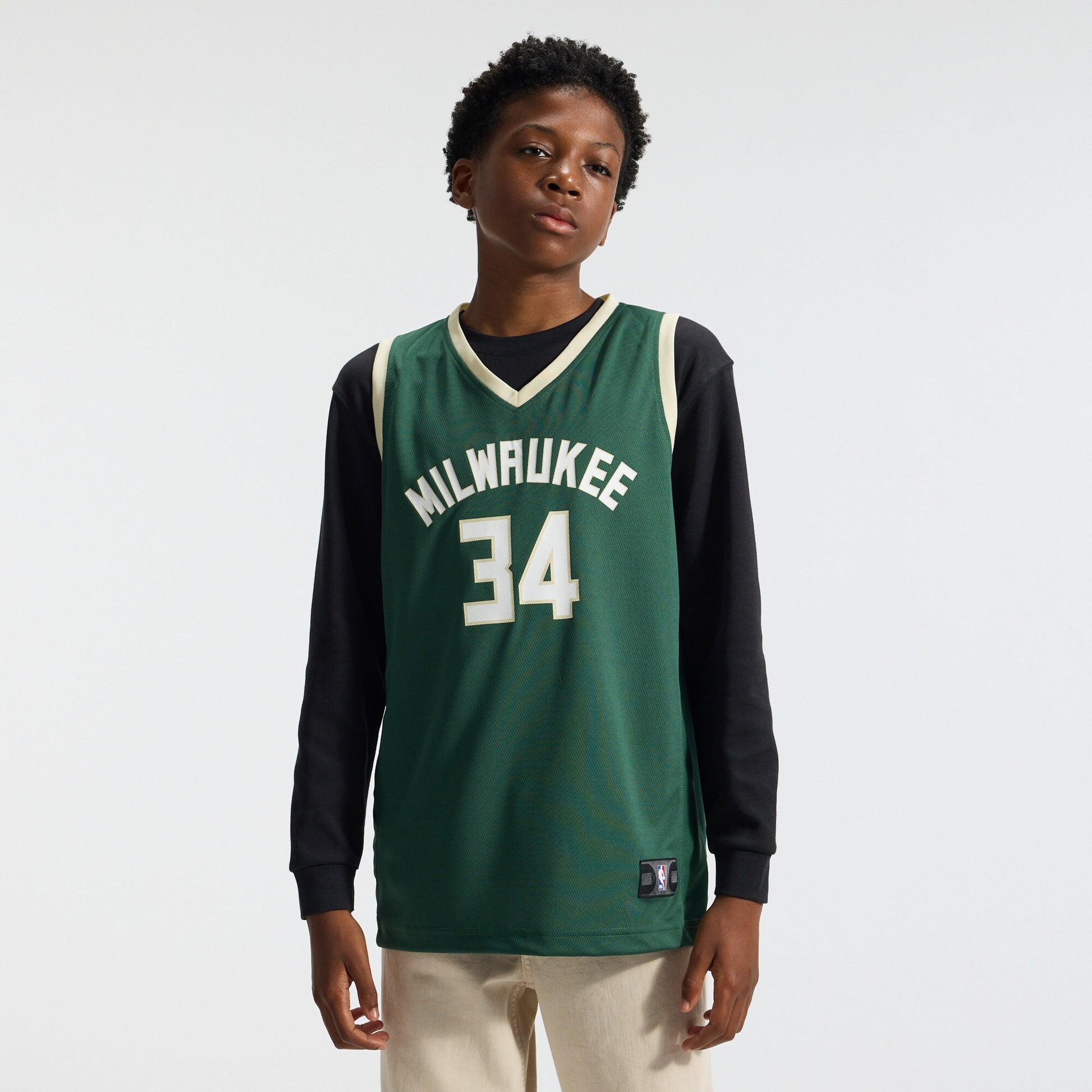 Youth Milwaukee Bucks Giannis Antetokounmpo Fanatics Hunter Green Fast Break Replica Player Jersey - Icon Edition