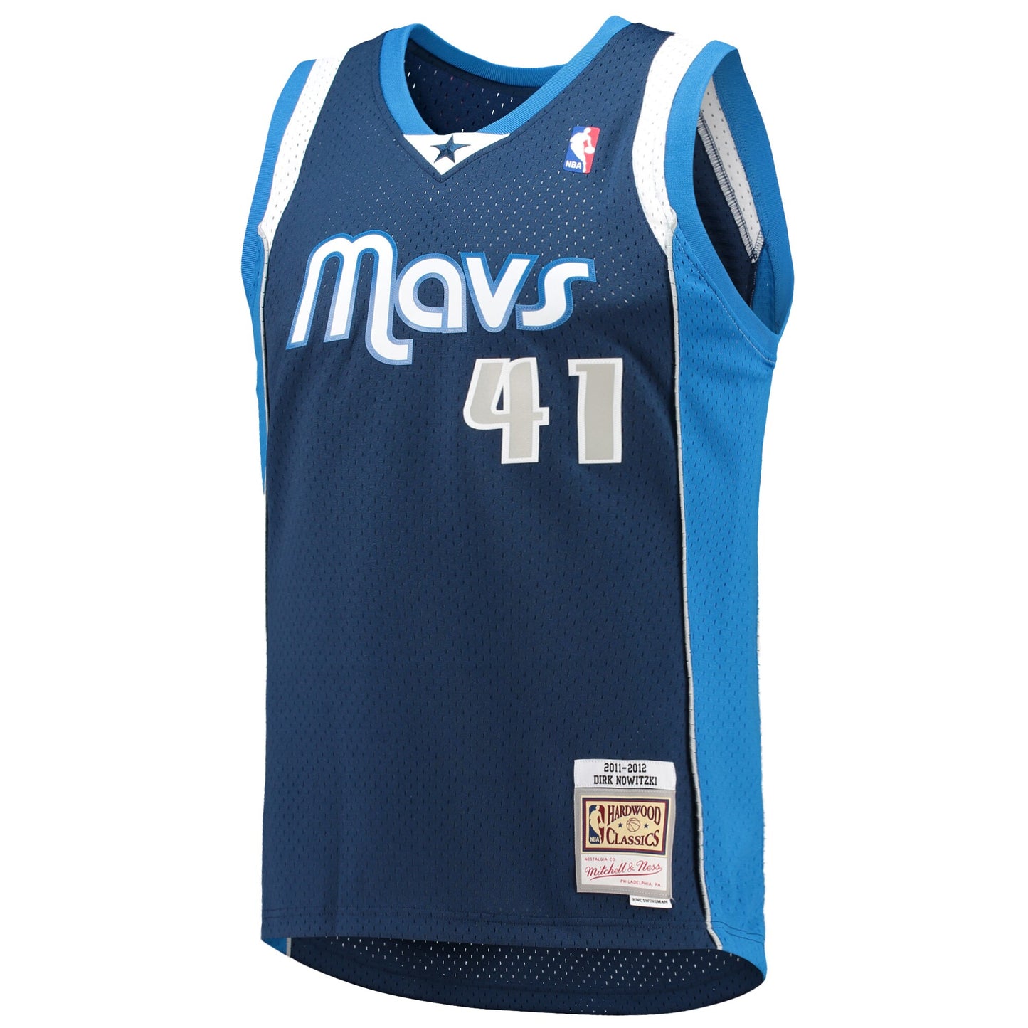 Men's Dallas Mavericks Dirk Nowitzki Mitchell & Ness Navy 2011/12 Hardwood Classics Swingman Jersey
