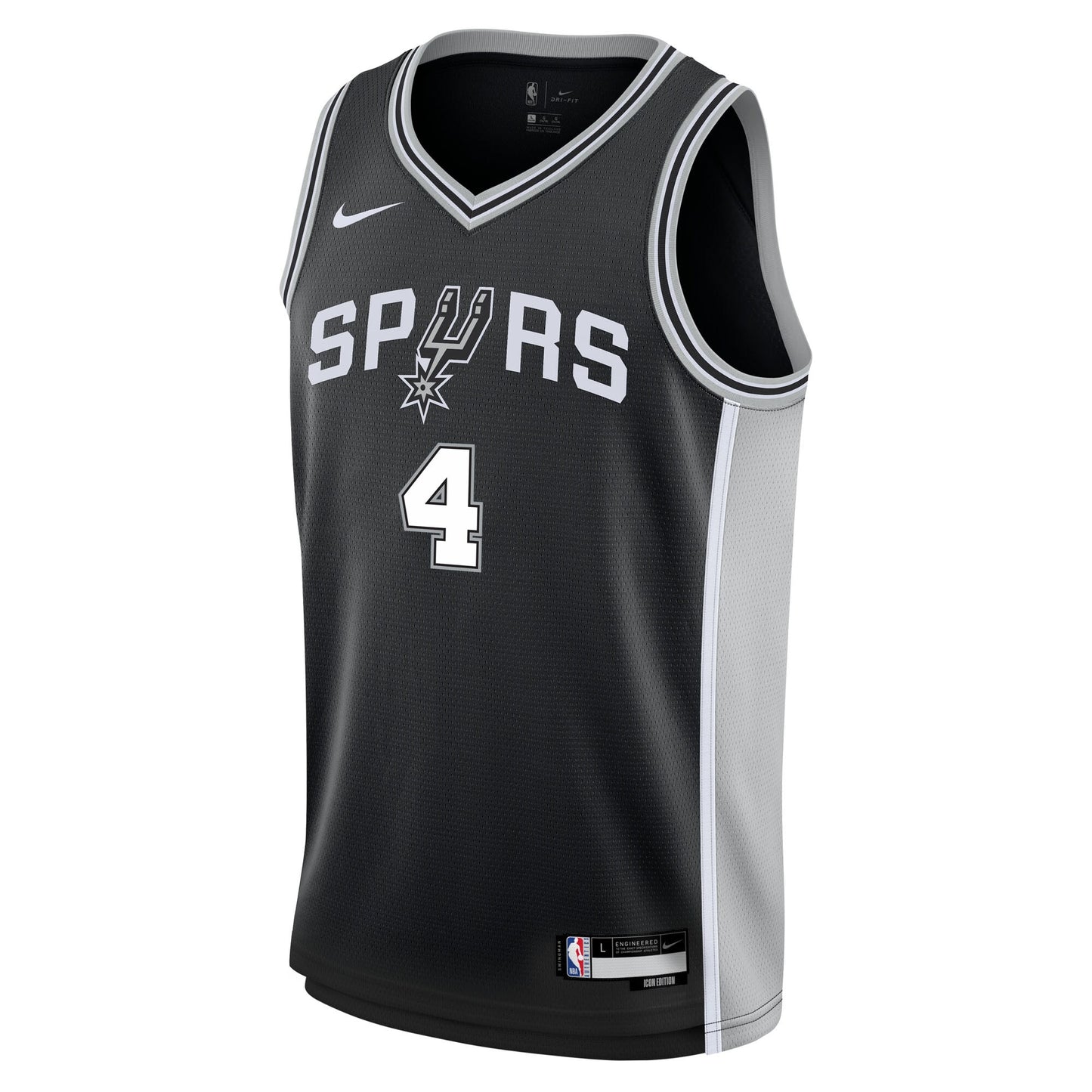Youth San Antonio Spurs De'Aaron Fox Nike Black Swingman Jersey - Icon Edition
