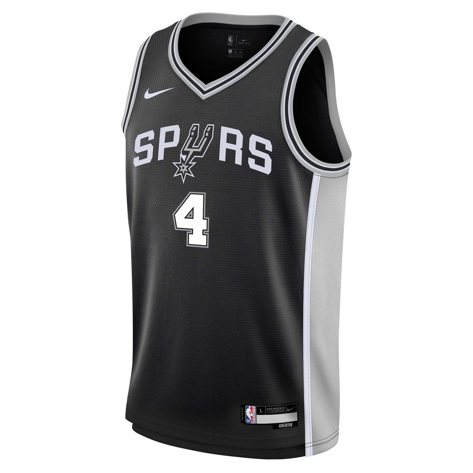 Youth San Antonio Spurs De'Aaron Fox Nike Black Swingman Jersey - Icon Edition