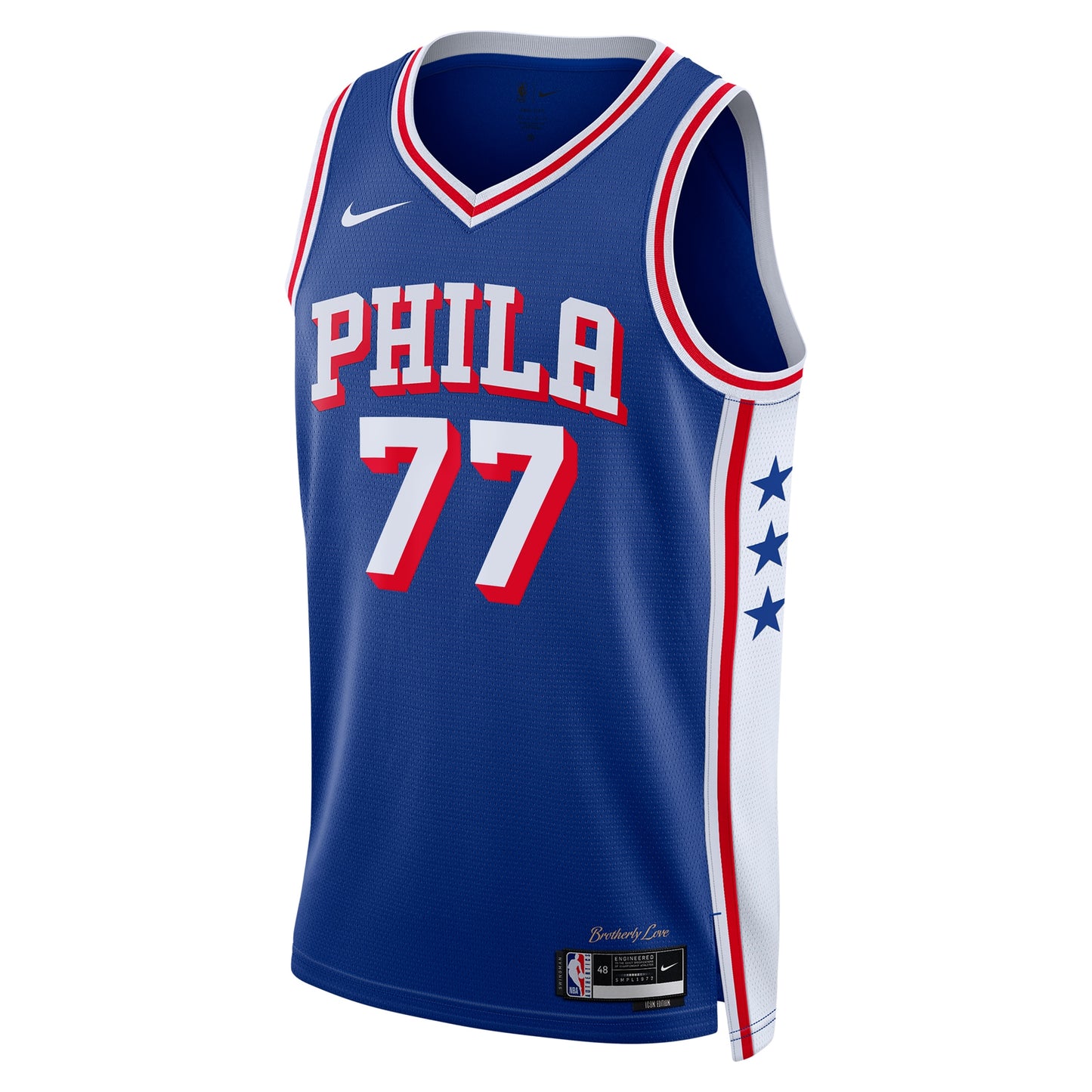 Unisex Philadelphia 76ers V. J. Edgecombe Nike Royal 2025 NBA Draft First Round Pick Swingman Jersey - Icon Edition