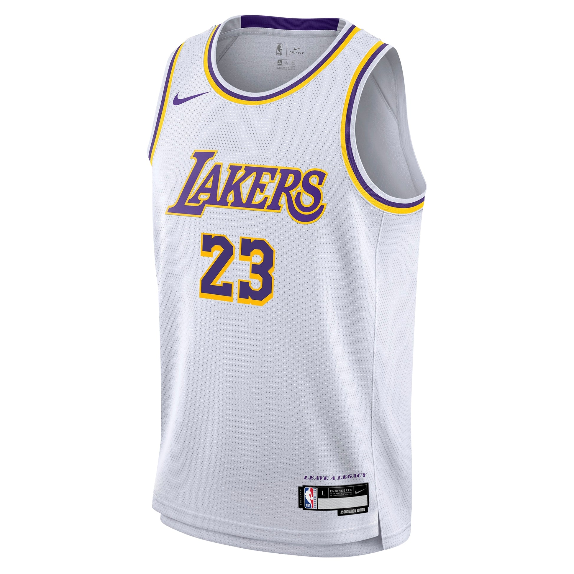 Youth Los Angeles Lakers LeBron James Nike White Swingman Jersey - Association Edition