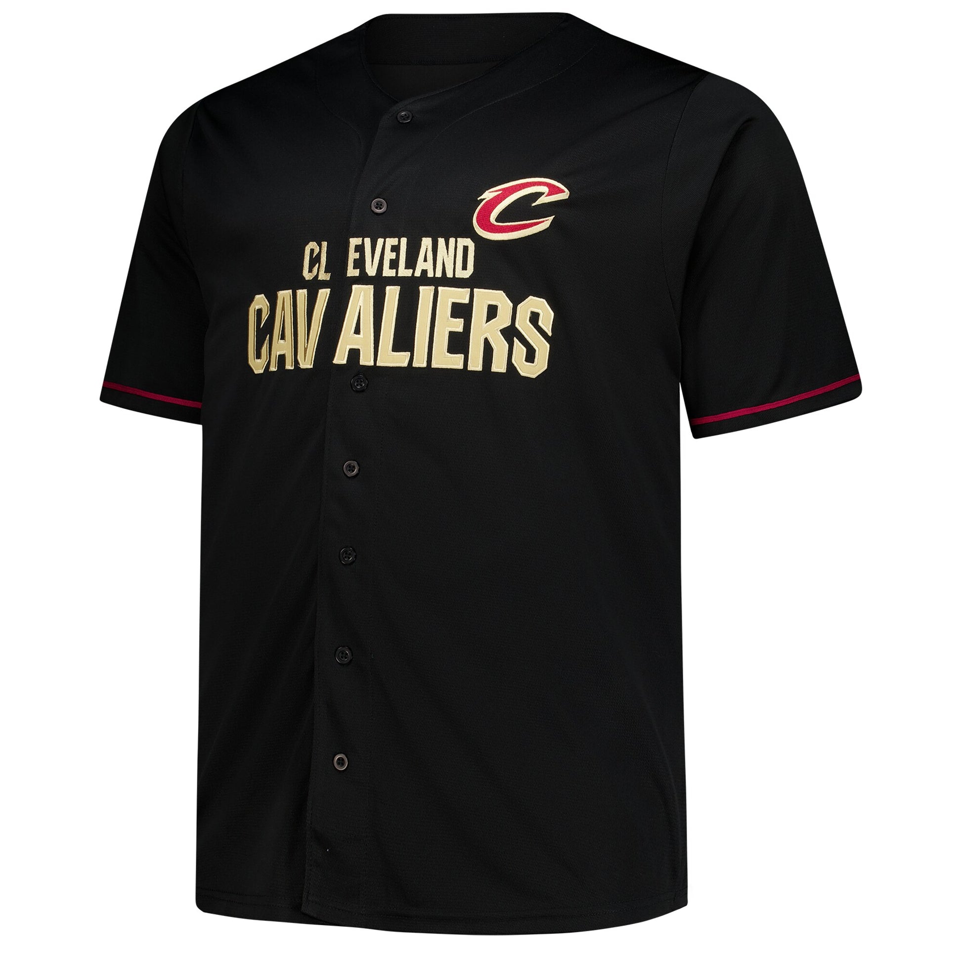 Men's Cleveland Cavaliers Fanatics Black Big & Tall Pop Full-Button Jersey