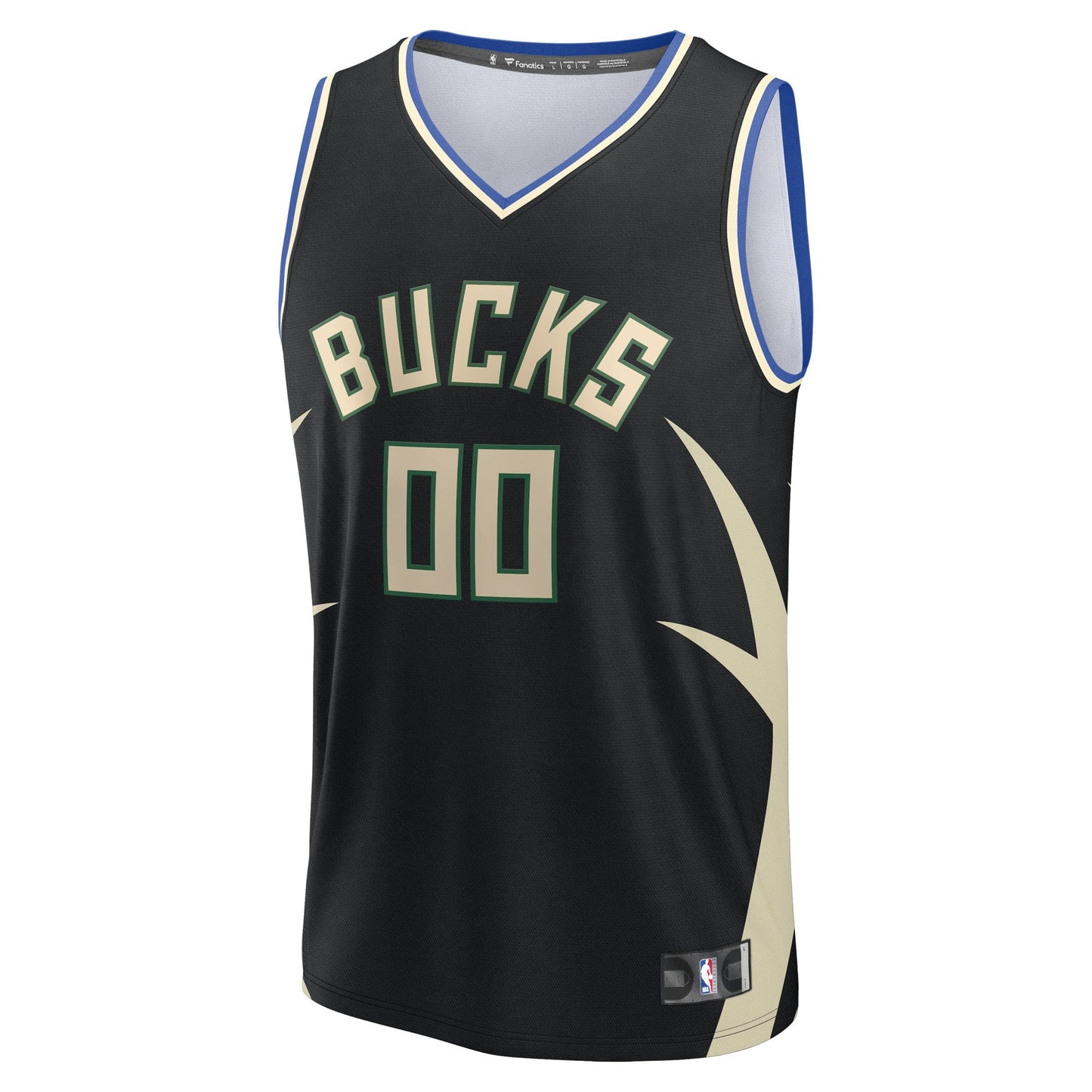 Youth Milwaukee Bucks Fanatics Black Fast Break Custom Replica Jersey - Statement Edition