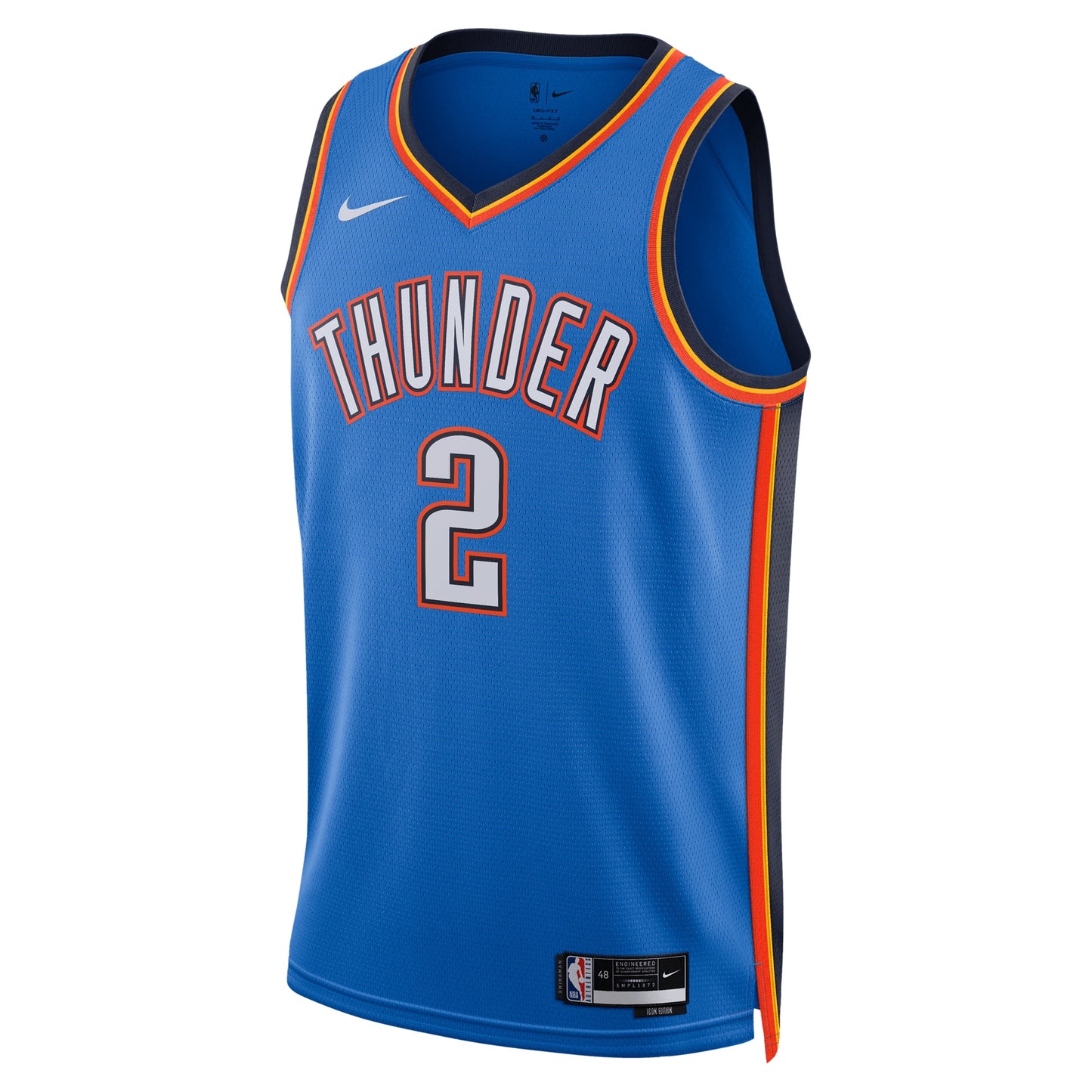 Unisex Oklahoma City Thunder Shai Gilgeous-Alexander Nike Blue Badge Swingman Replica Jersey - Icon Edition