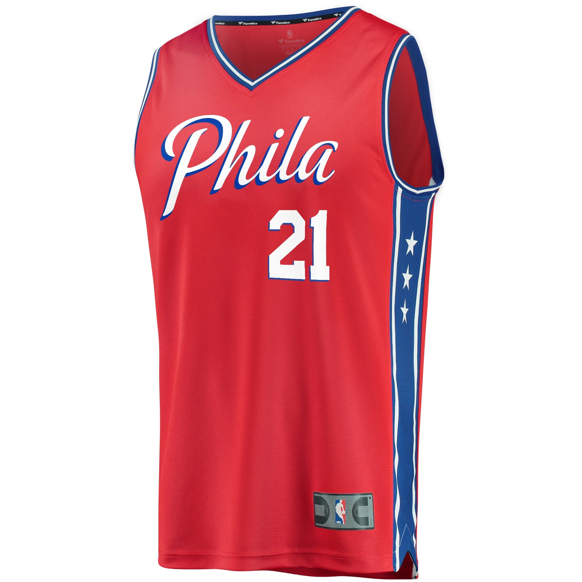Youth Philadelphia 76ers Joel Embiid Fanatics Red 2019/20 Fast Break Replica Player Team Jersey - Statement Edition