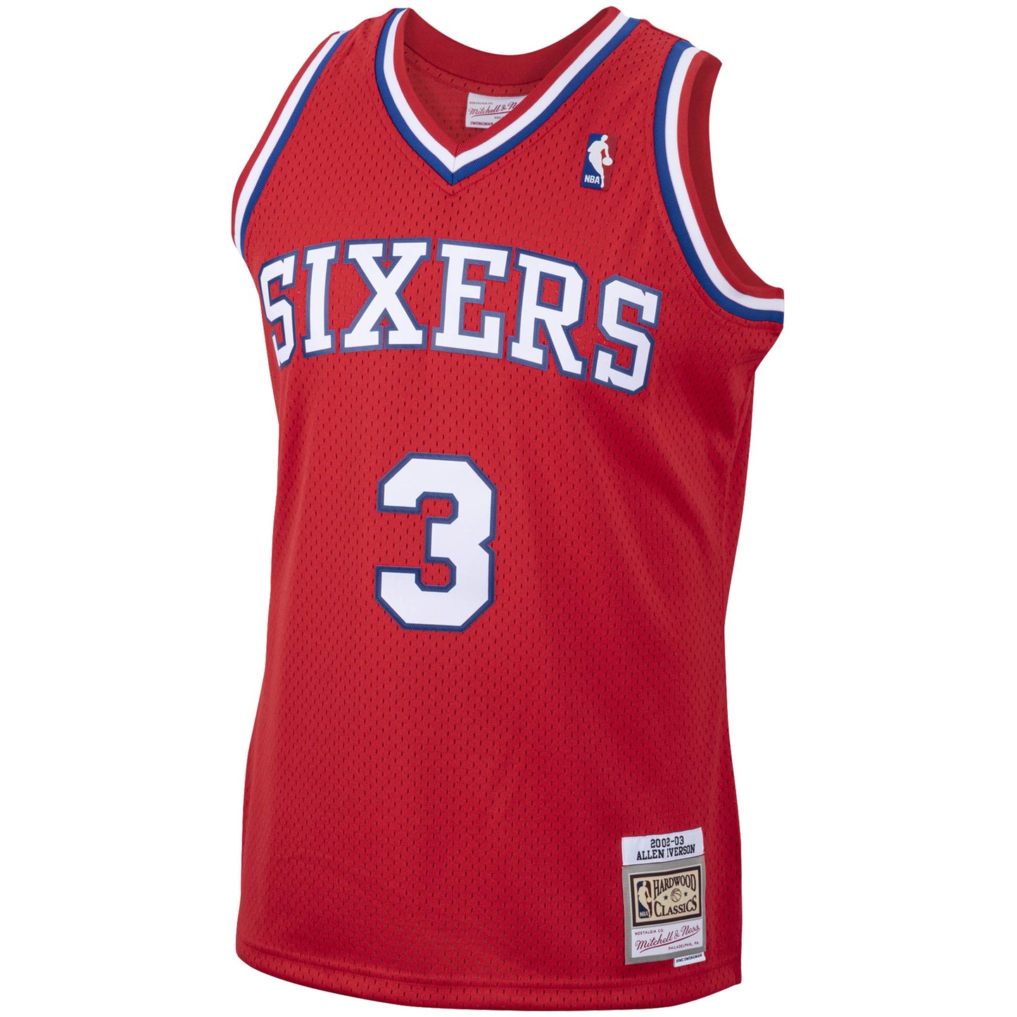 Men's Philadelphia 76ers Allen Iverson Mitchell & Ness Red 2002/03 Hardwood Classics Swingman Jersey