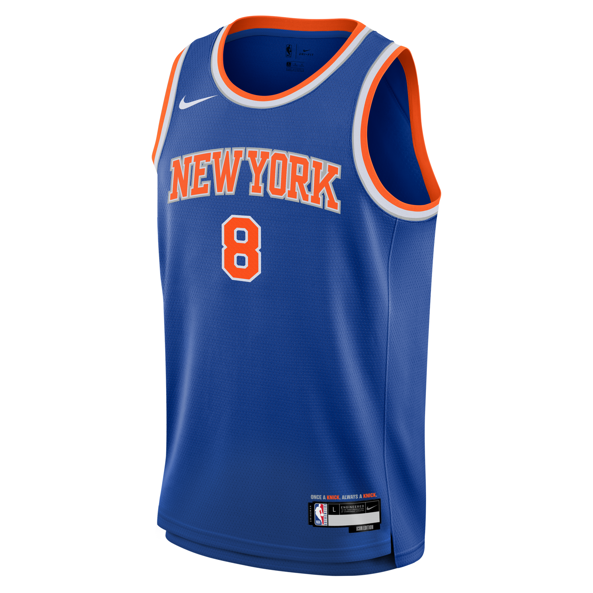 Youth New York Knicks OG Anunoby Nike Blue Swingman Jersey - Icon Edition
