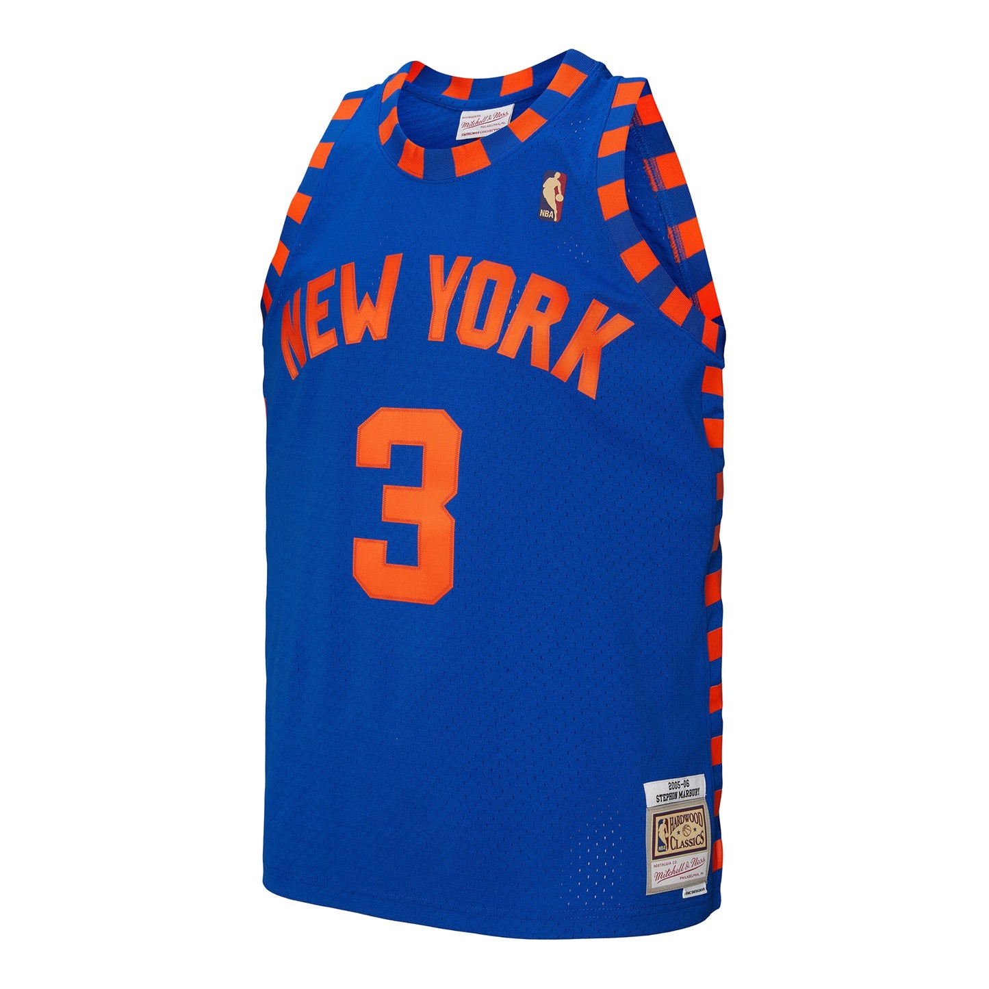 Men's New York Knicks Stephon Marbury Mitchell & Ness Blue 2005/06 Hardwood Classics Swingman Jersey