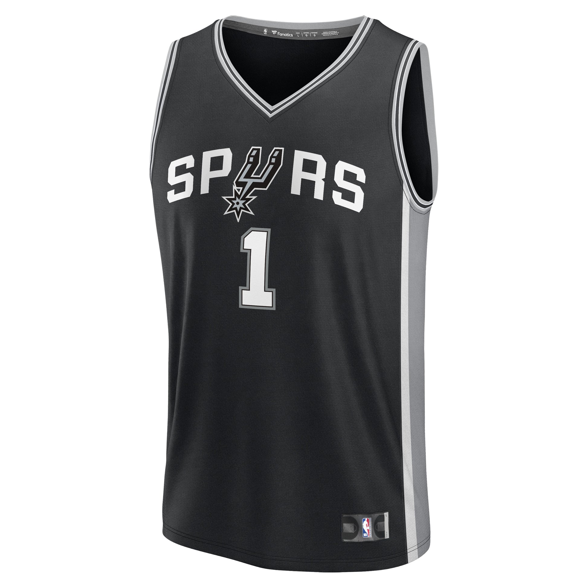 Youth San Antonio Spurs Victor Wembanyama Fanatics Black Fast Break Replica Player Jersey - Icon Edition