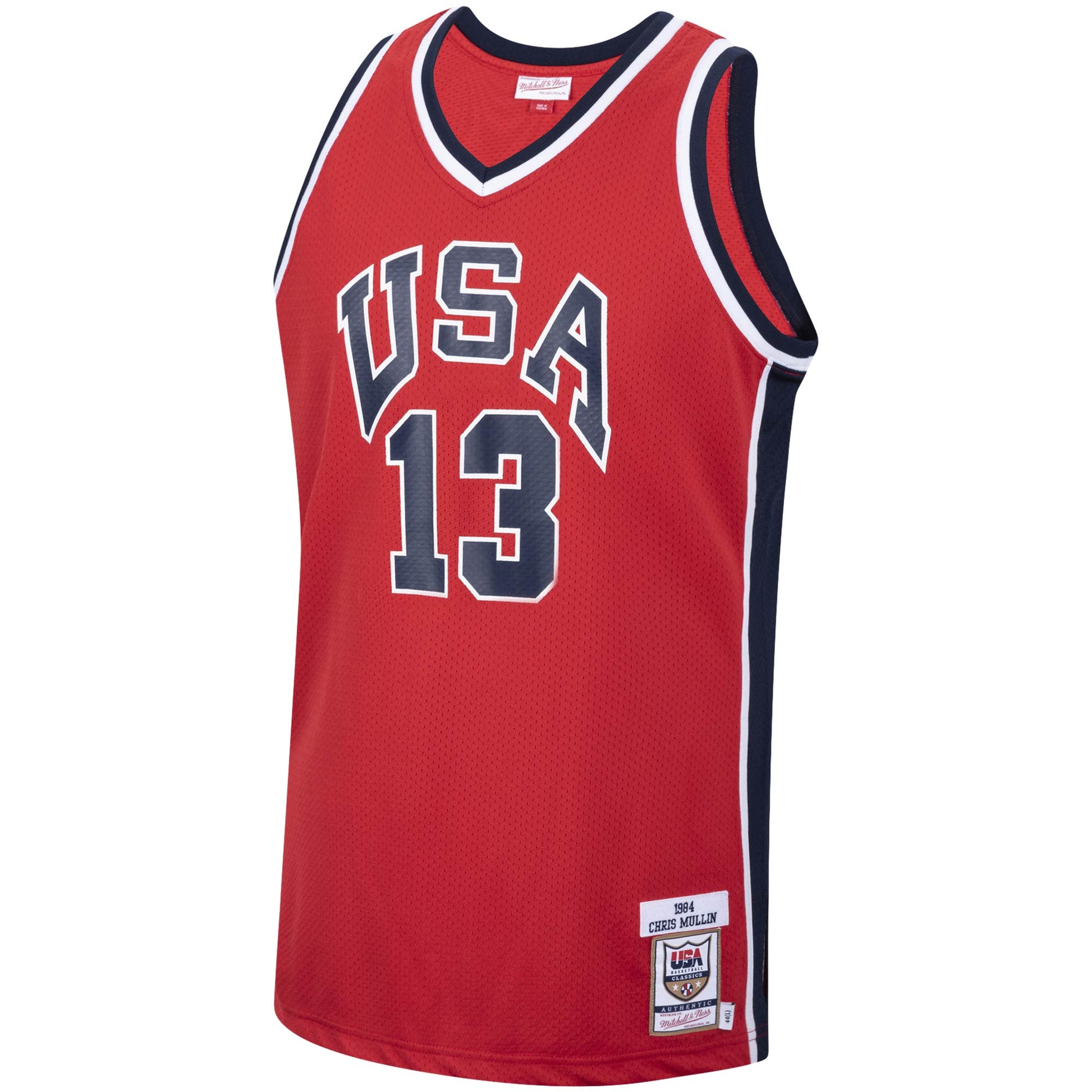 Men's USA Basketball Chris Mullin Mitchell & Ness Red 1984 Authentic Jersey