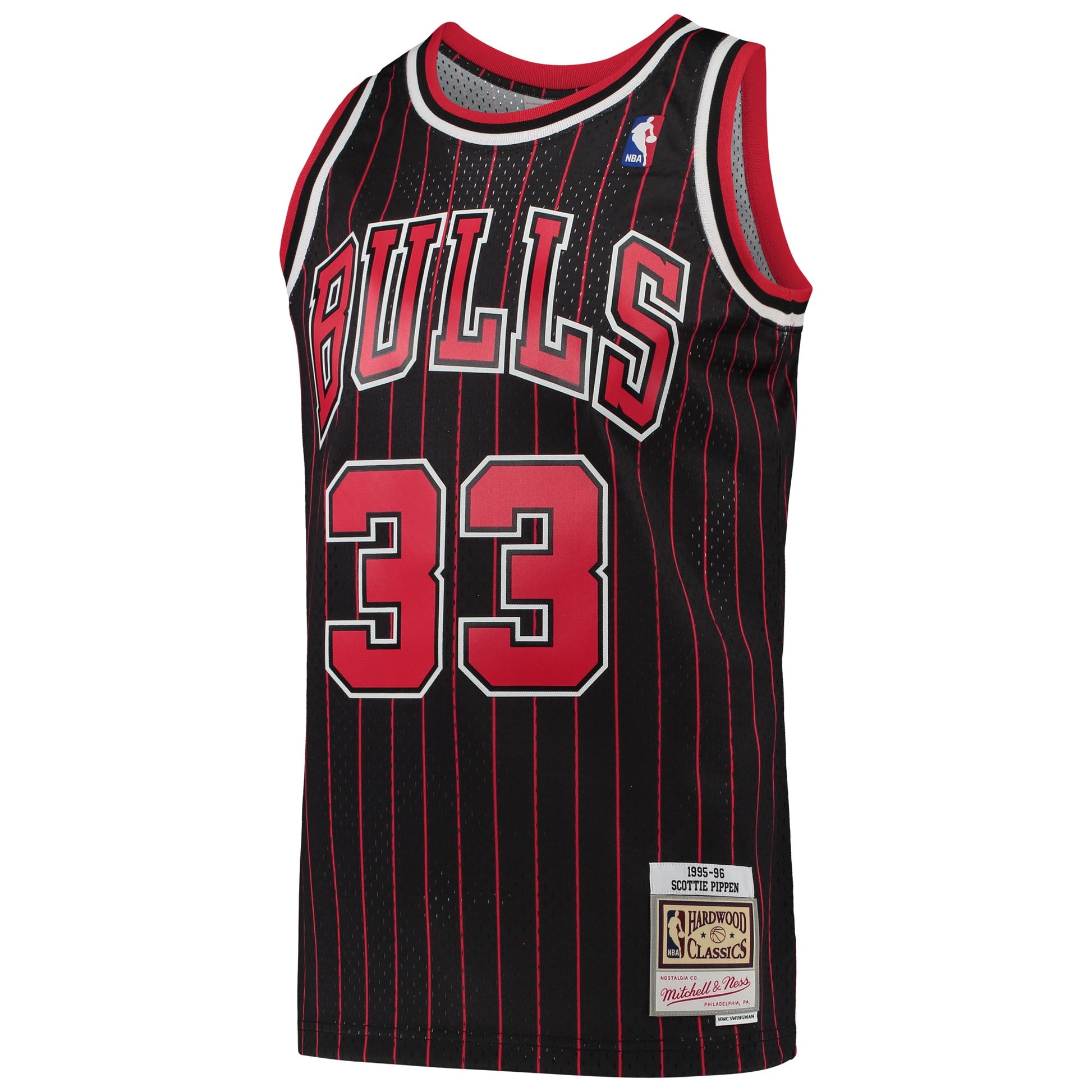 Men's Chicago Bulls Scottie Pippen Mitchell & Ness Black Hardwood Classics Swingman Jersey