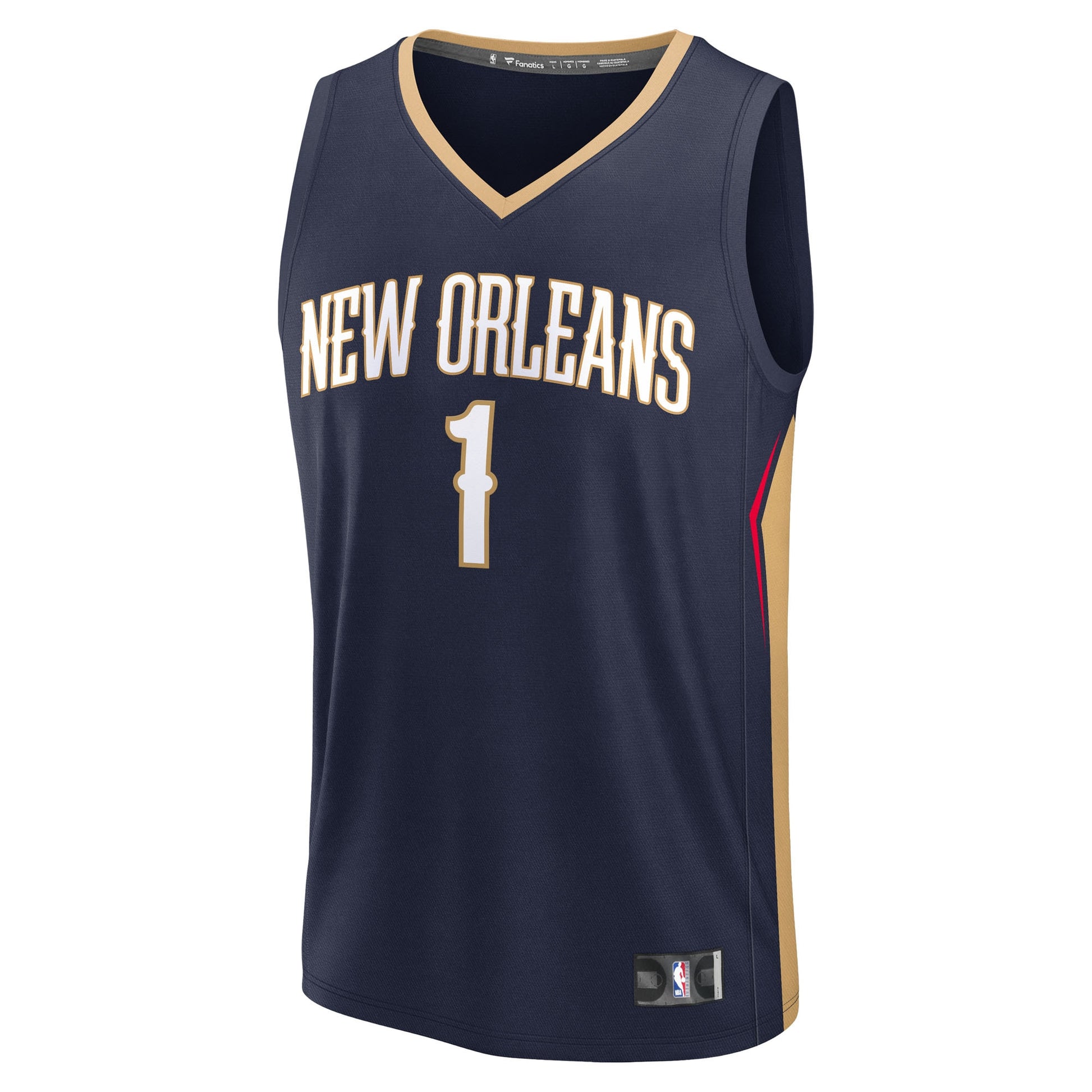Men's New Orleans Pelicans Zion Williamson Fanatics Navy Fast Break Replica Player Jersey - Icon Edition