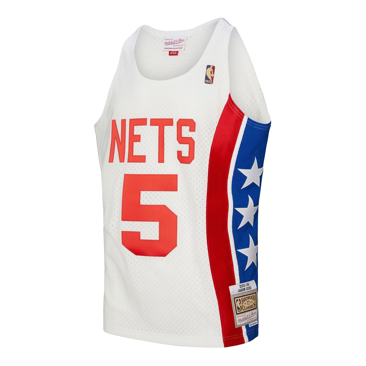 Men's New Jersey Nets Jason Kidd Mitchell & Ness White 2005/06 Hardwood Classics Swingman Jersey