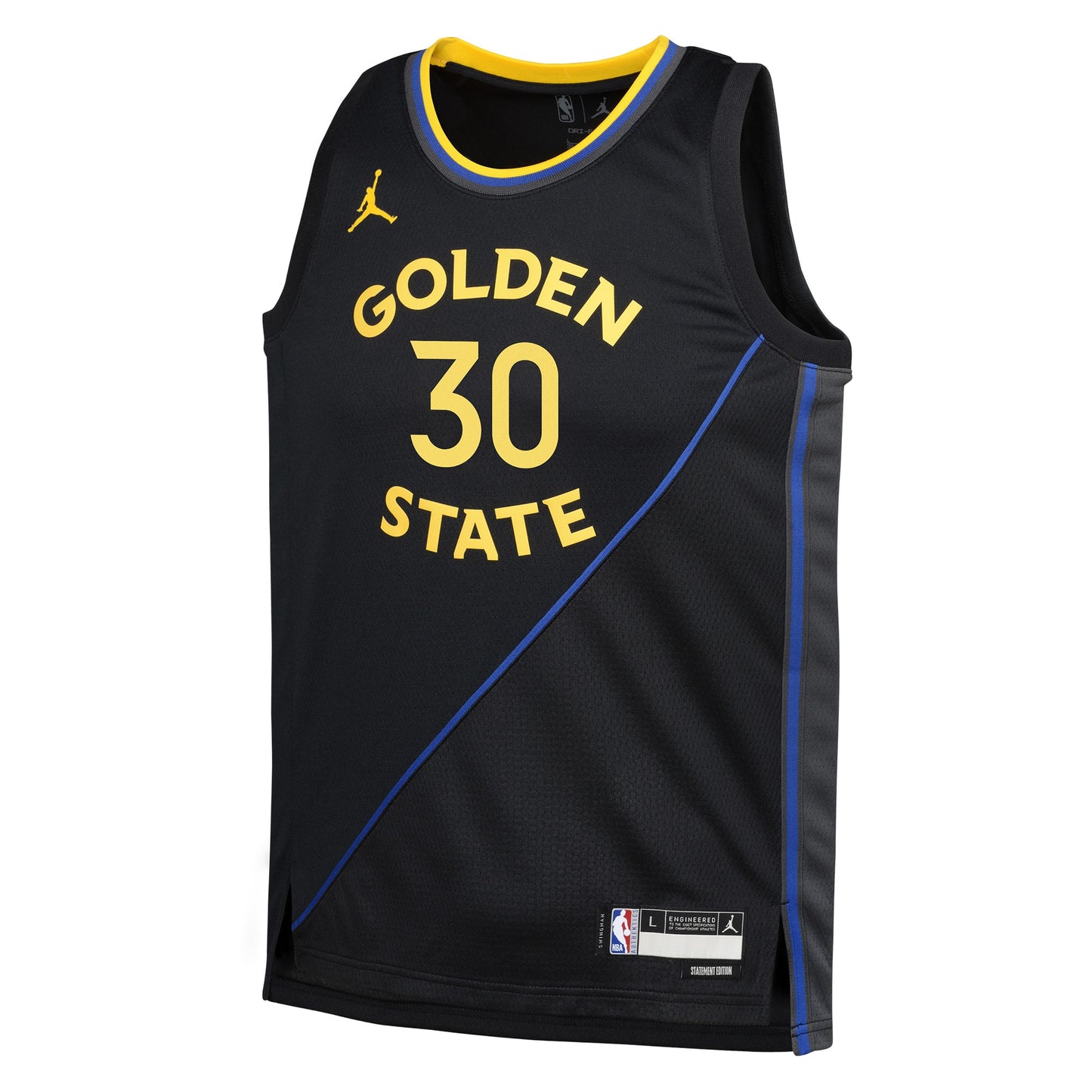 Youth Golden State Warriors Stephen Curry Jordan Brand Navy Swingman Jersey - Statement Edition