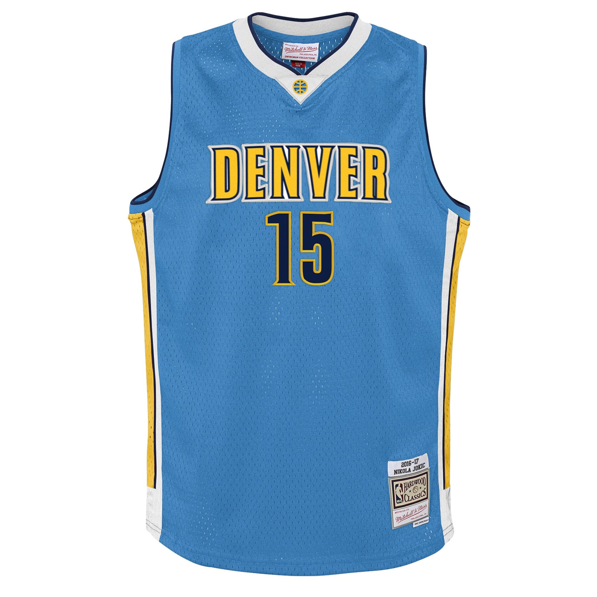 Youth Denver Nuggets Nikola Jokic Mitchell & Ness Light Blue 2016/17 Hardwood Classics Swingman Jersey