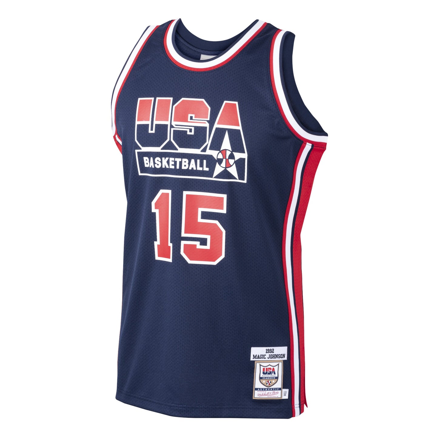 Men's USA Basketball Magic Johnson Mitchell & Ness Navy 1992 Dream Team Authentic Jersey