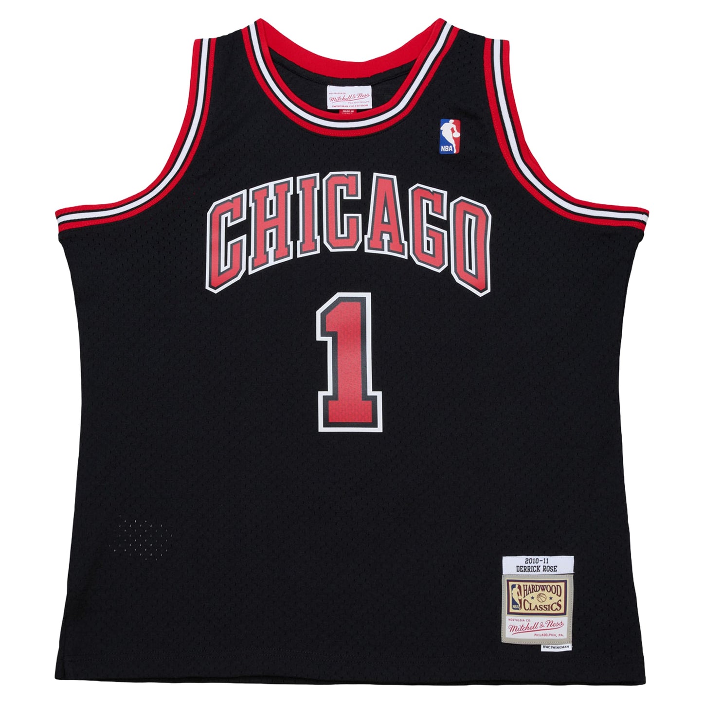 Men's Chicago Bulls Derrick Rose Mitchell & Ness Black Big & Tall 2010/11 Swingman Jersey