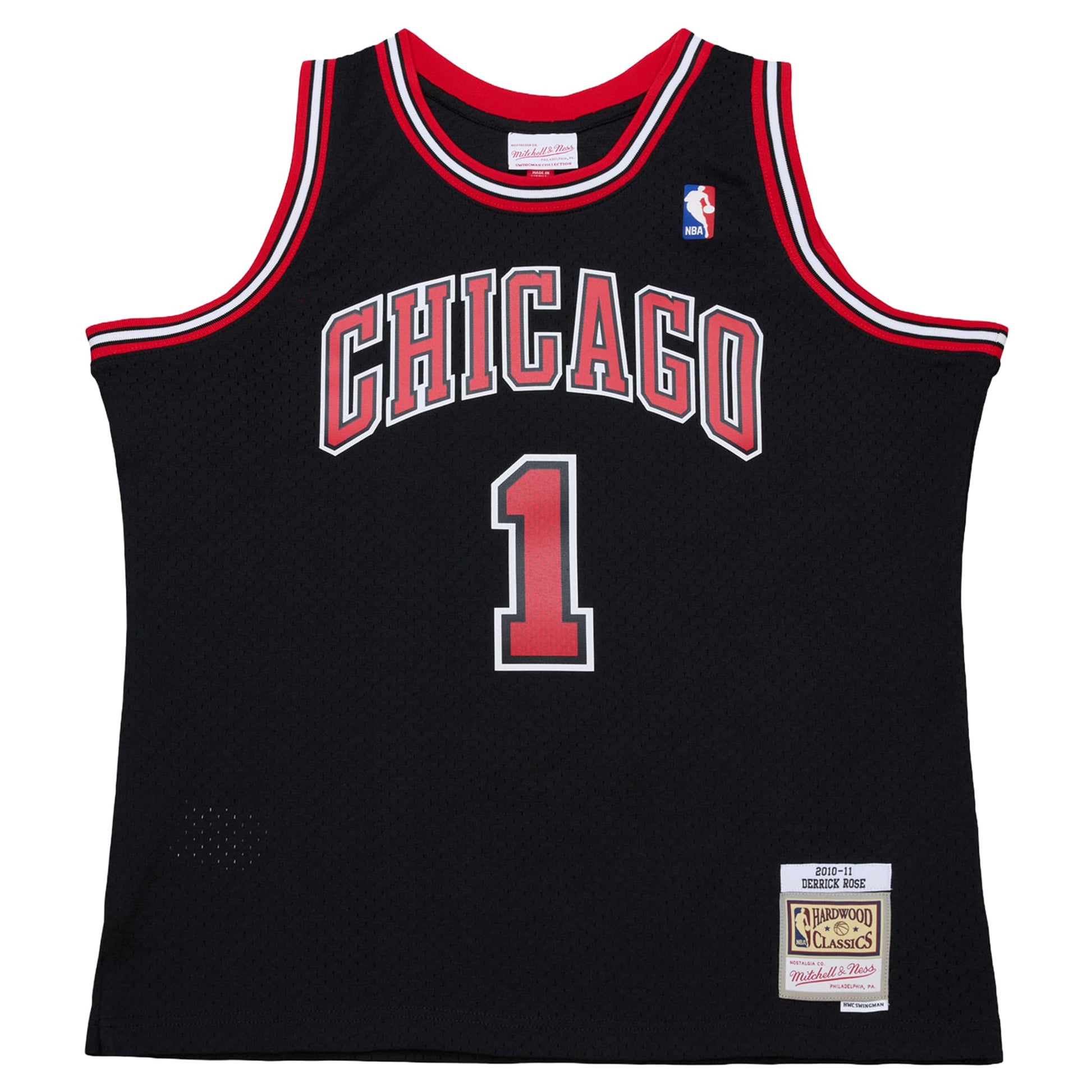 Men's Chicago Bulls Derrick Rose Mitchell & Ness Black Big & Tall 2010/11 Swingman Jersey