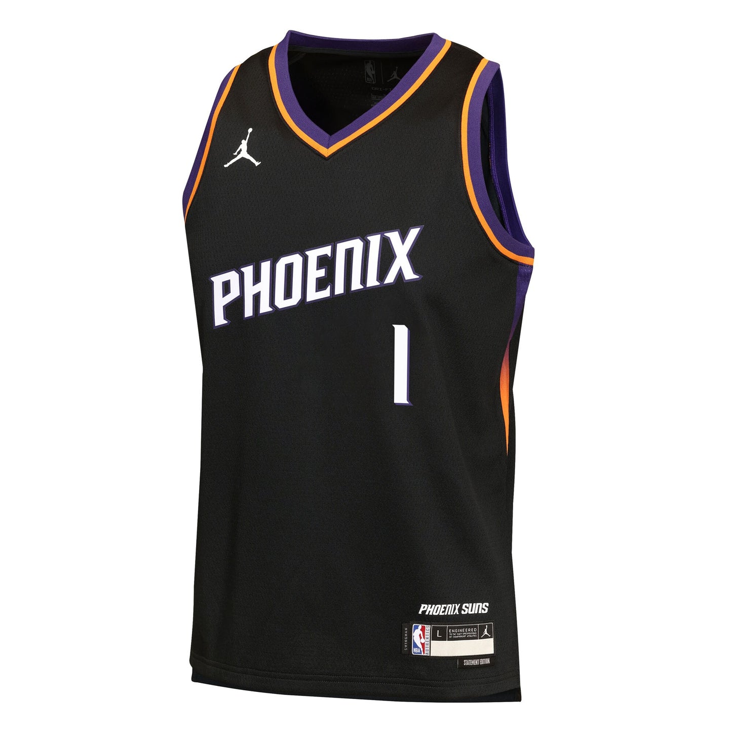 Youth Phoenix Suns Devin Booker Jordan Brand Black Swingman Jersey - Statement Edition