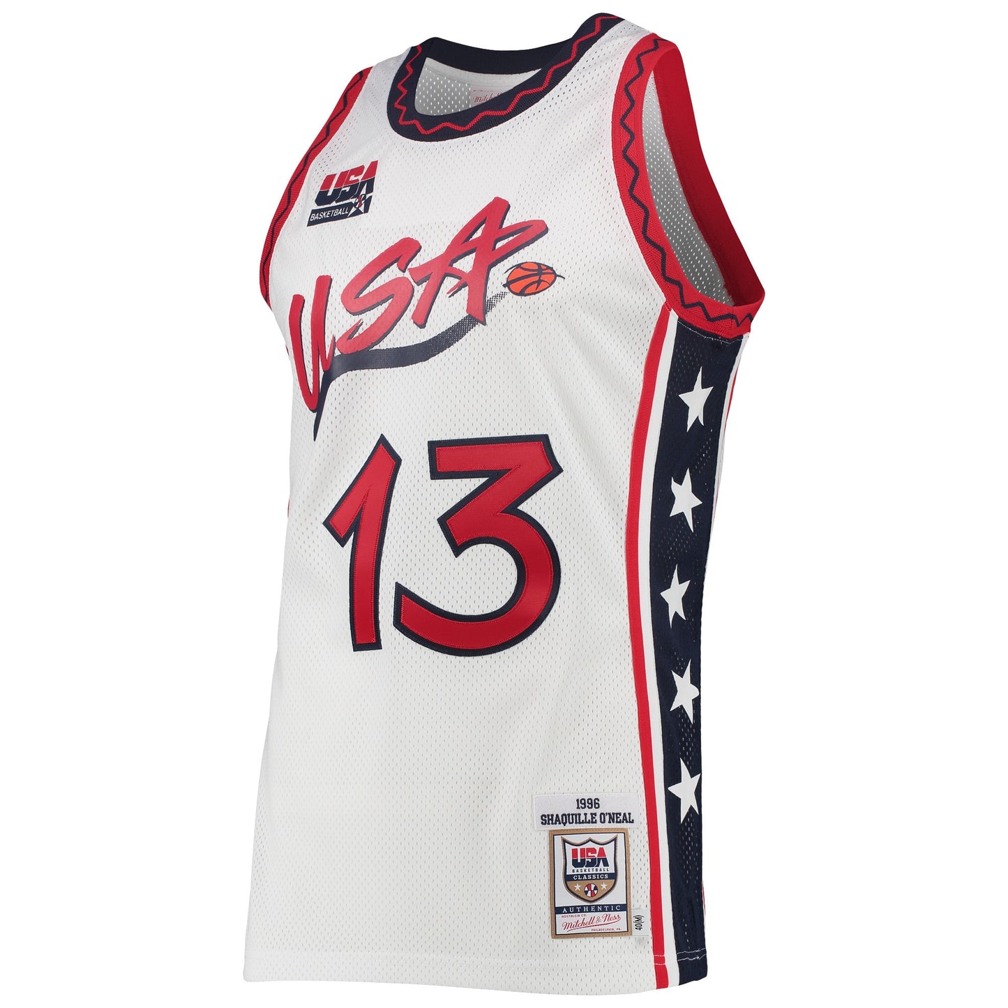Male USA Basketball Mitchell & Ness White 1996 Hardwood Classics Authentic Jersey