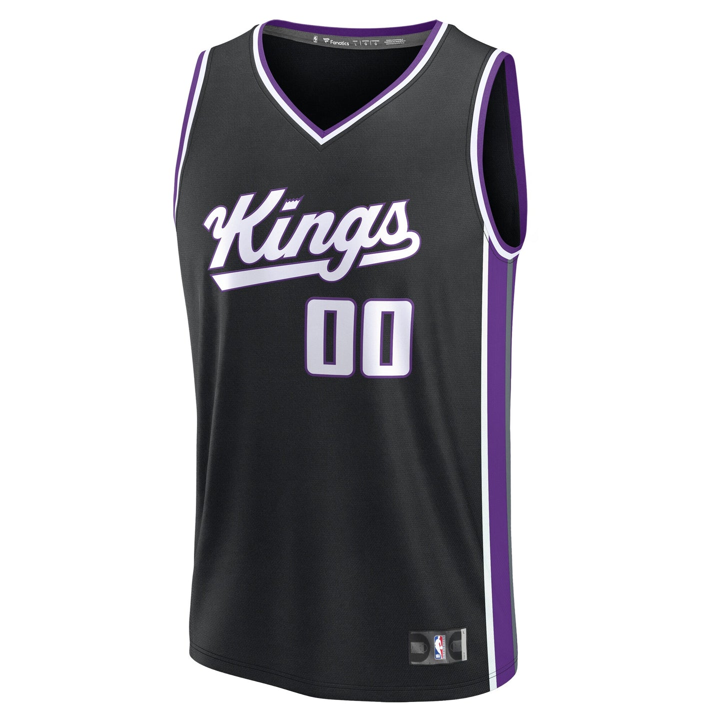 Youth Sacramento Kings Fanatics Black Fast Break Custom Replica Jersey - Icon Edition