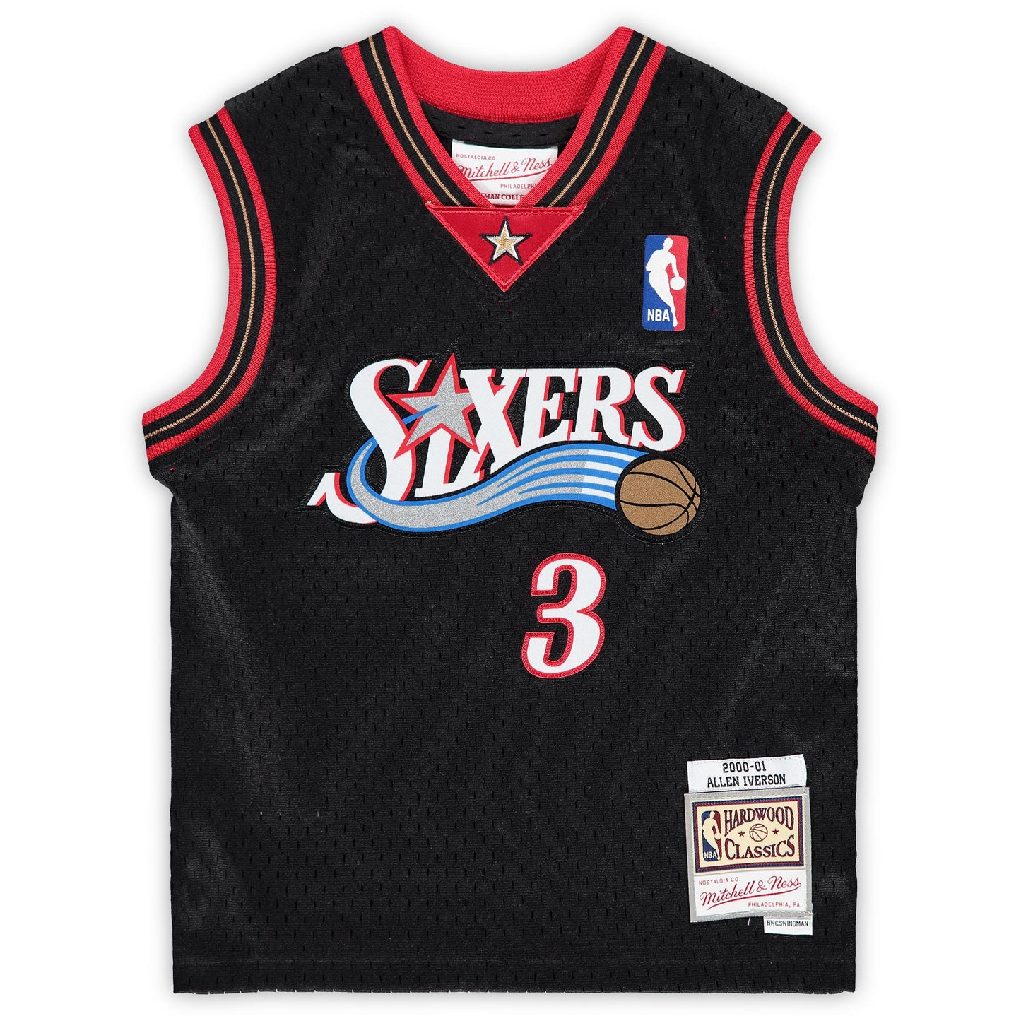 Infant Philadelphia 76ers Allen Iverson Mitchell & Ness Black 2000/01 Hardwood Classics Retired Player Jersey