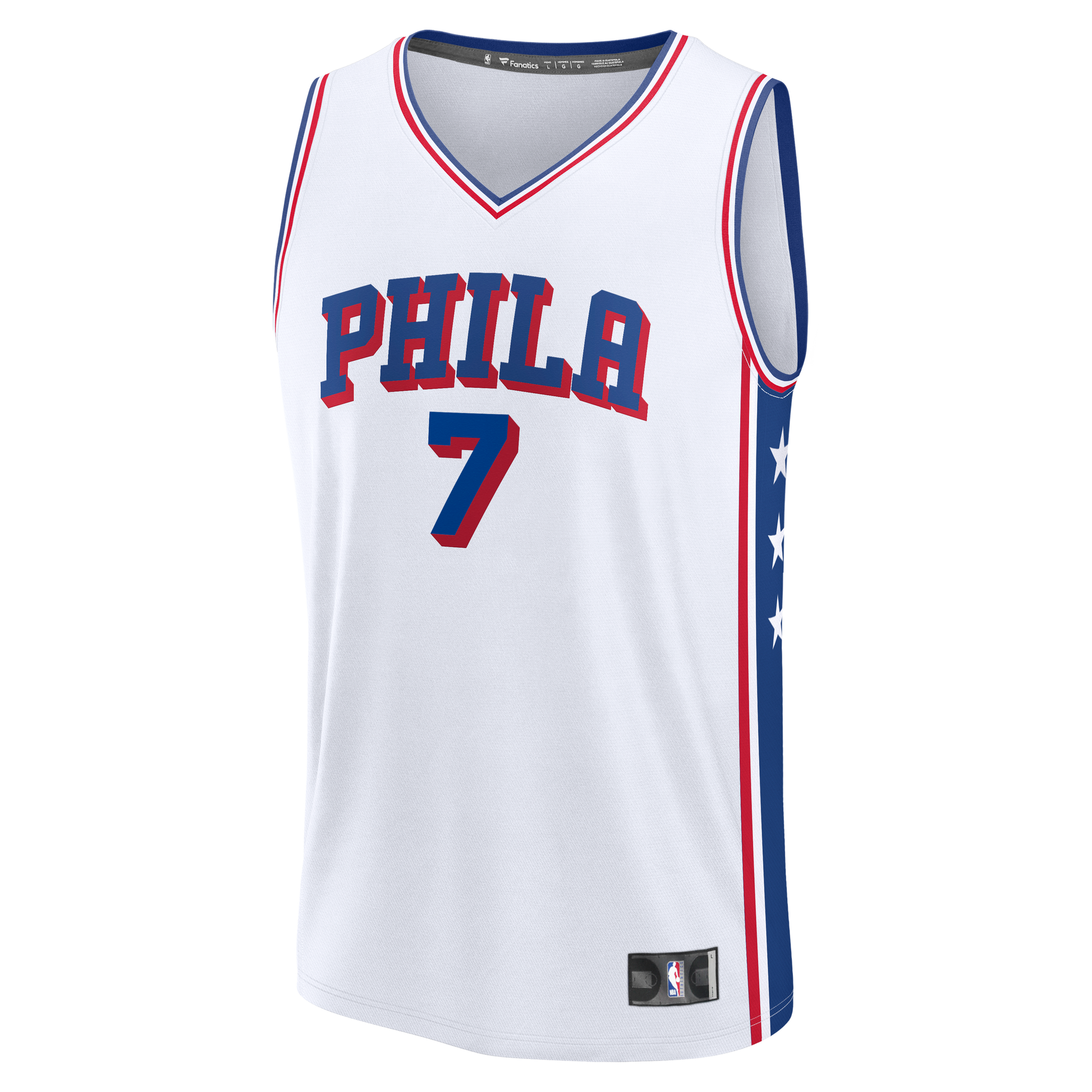 Men's Philadelphia 76ers Jaylen Brown Fanatics White Fast Break Jersey - Association Edition