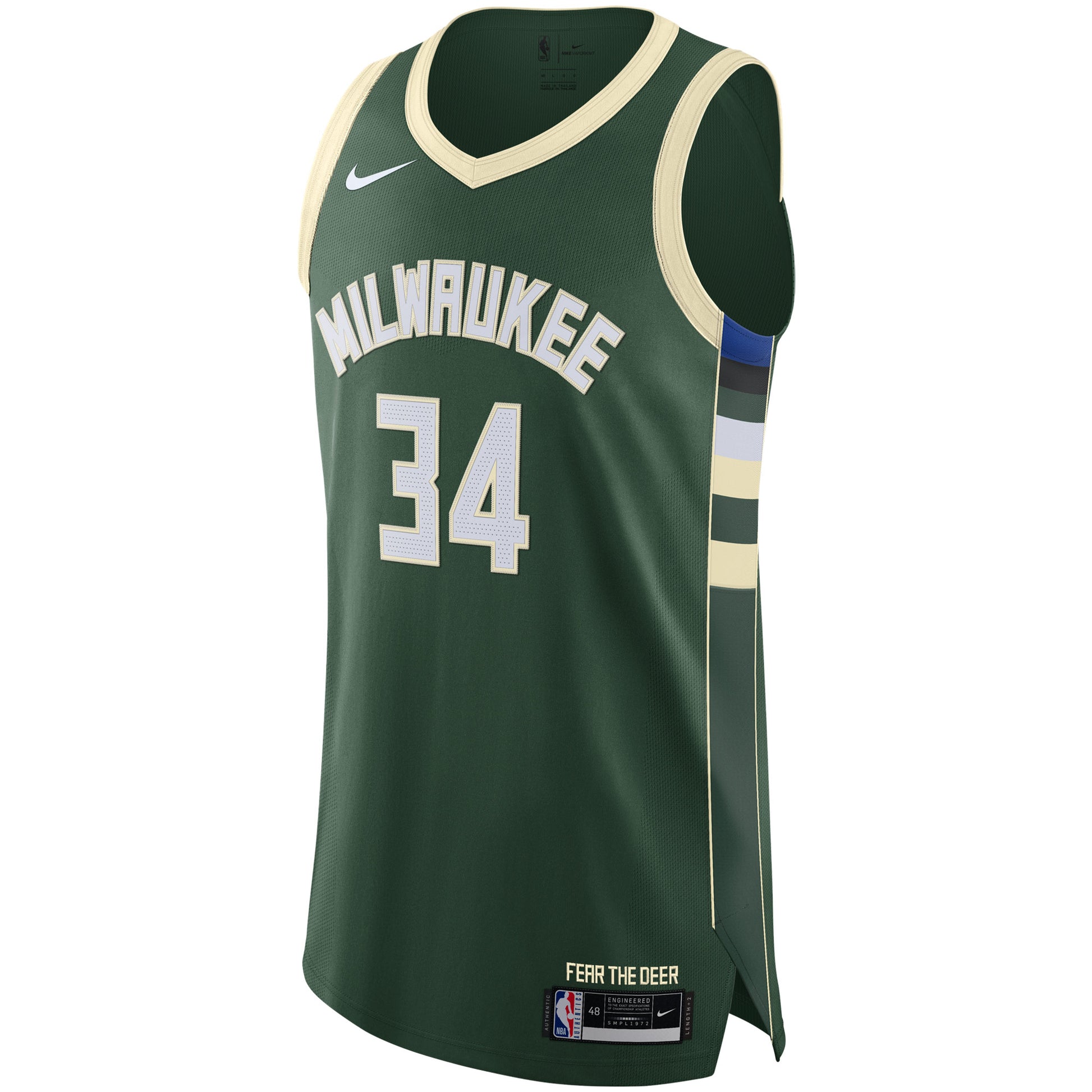 Men's Milwaukee Bucks Giannis Antetokounmpo Nike Hunter Green Authentic Jersey - Icon Edition