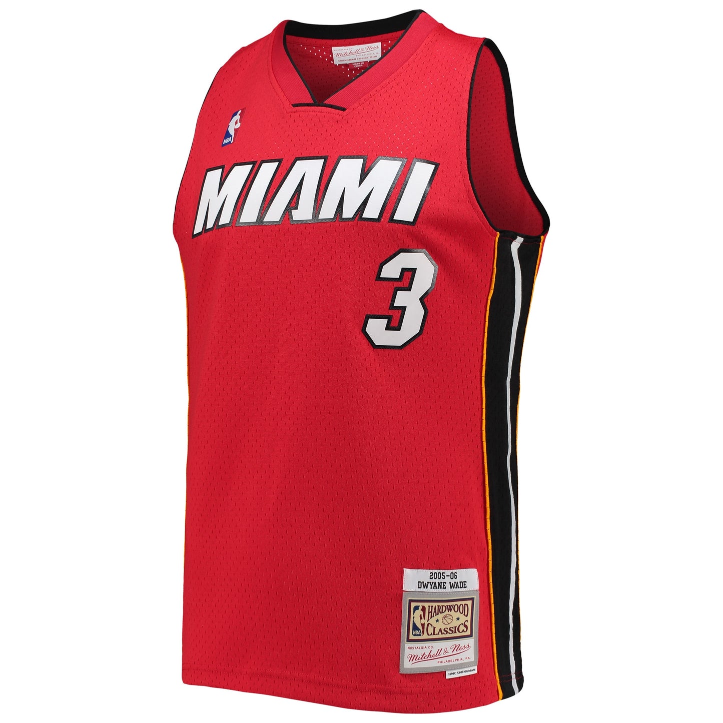 Men's Miami Heat Dwyane Wade Mitchell & Ness Red Hardwood Classics Swingman Jersey