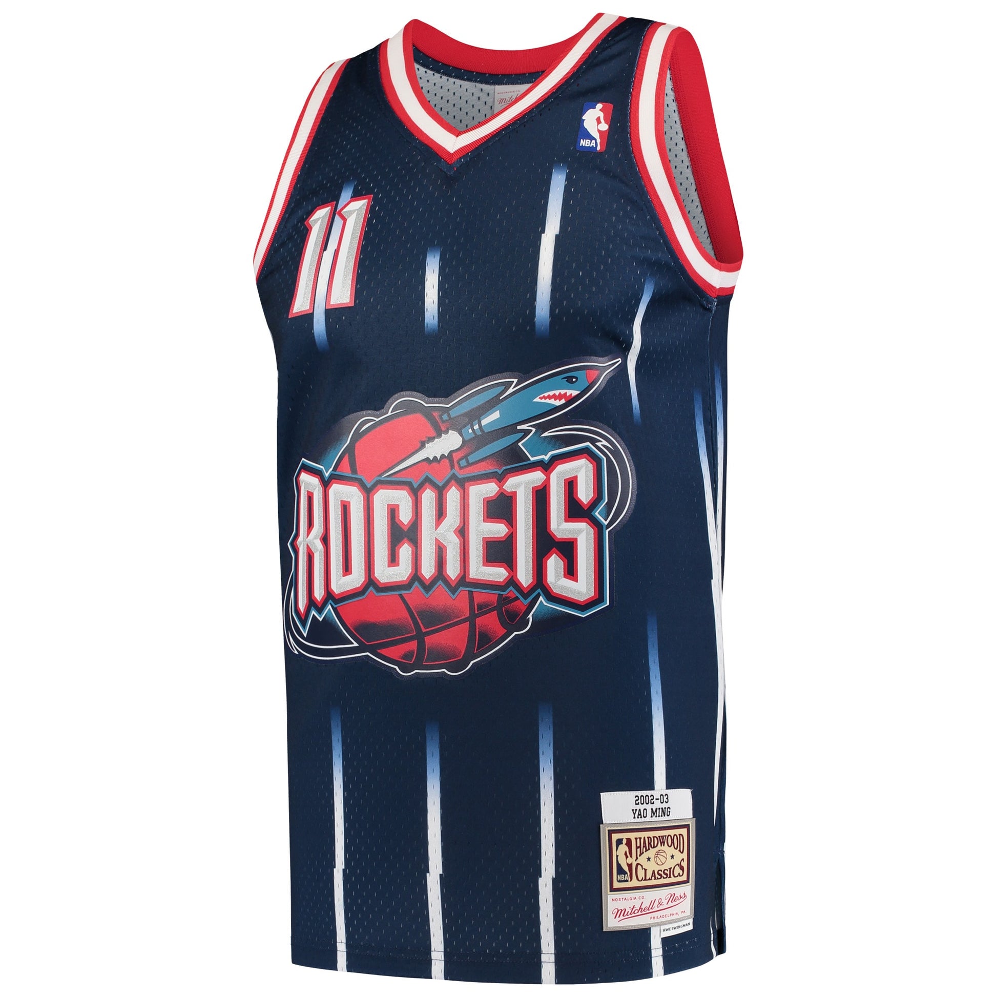 Men's Houston Rockets Yao Ming Mitchell & Ness Navy 2002/03 Hardwood Classics Swingman Jersey