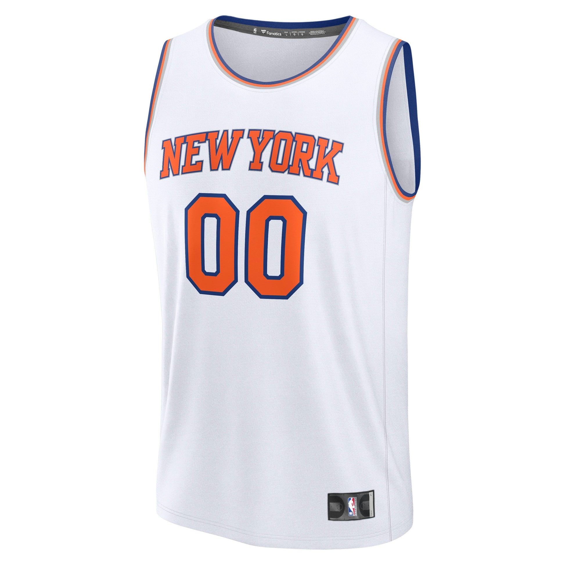 Youth New York Knicks Fanatics White 2026 NBA Finals Fast Break Replica Custom Jersey - Association Edition