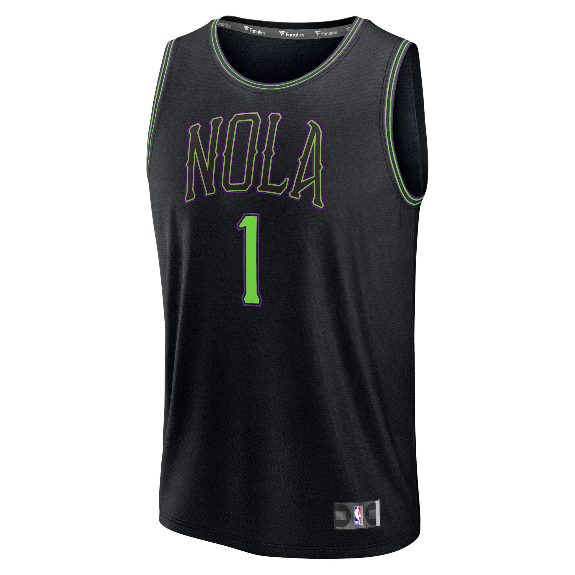 Men's New Orleans Pelicans Zion Williamson Fanatics Black 2025/26 City Edition Fast Break Jersey