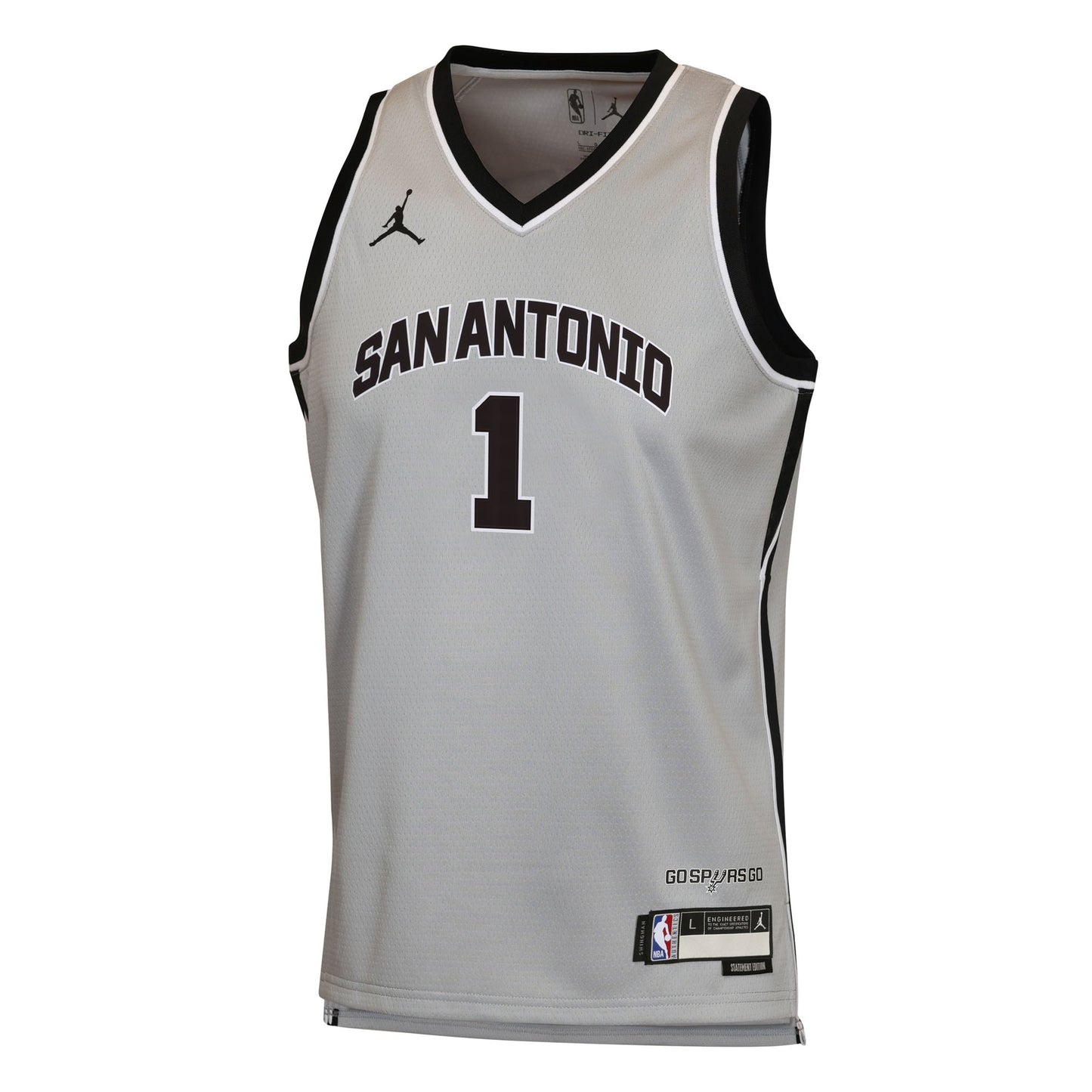 Youth San Antonio Spurs Victor Wembanyama Jordan Brand Silver Swingman Jersey - Statement Edition