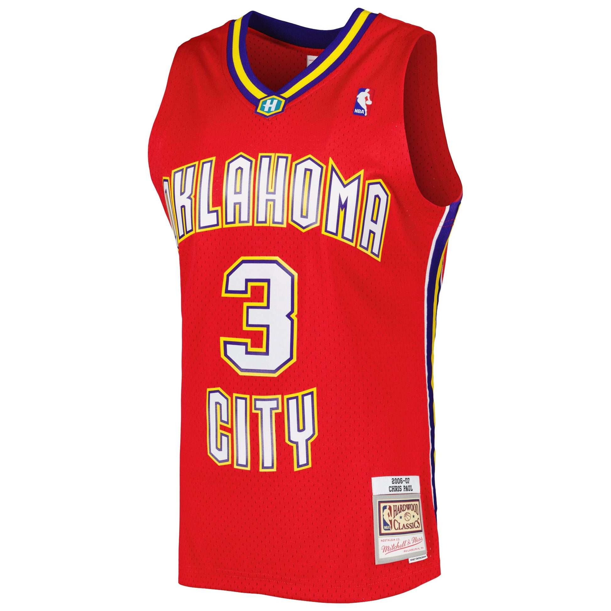 Men's New Orleans Hornets Chris Paul Mitchell & Ness Red 2006/07 Hardwood Classics Swingman Jersey