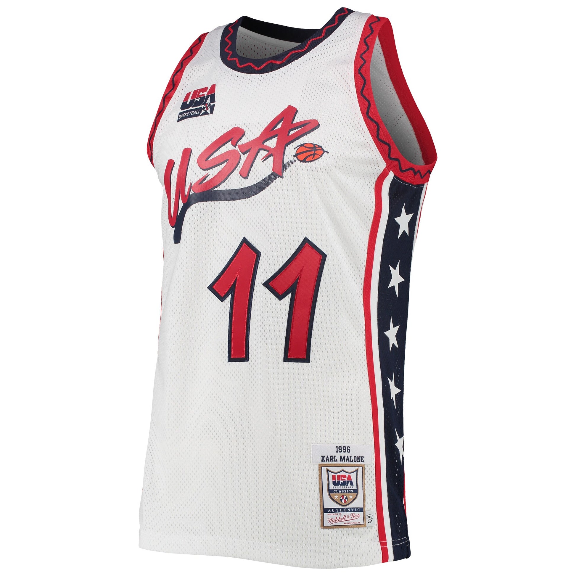 Male USA Basketball Mitchell & Ness White 1996 Hardwood Classics Authentic Jersey